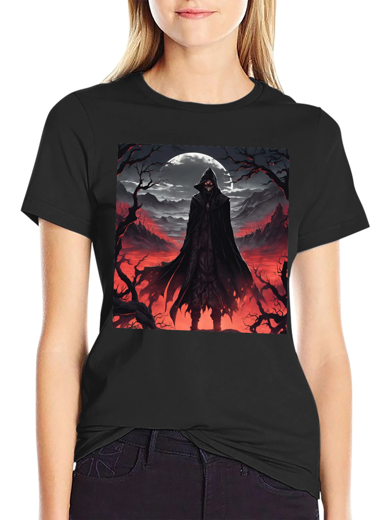 Grim Reaper Graphic Tee - Dark Fantasy T-Shirt