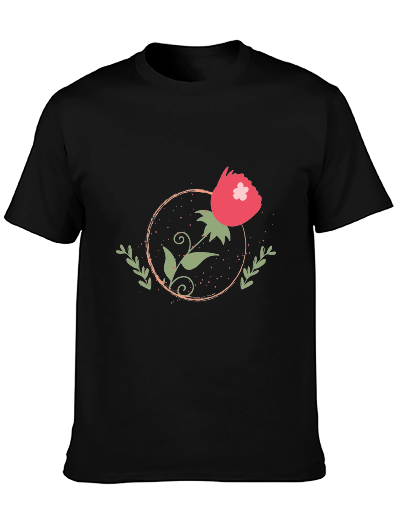 Floral Circle Graphic Tee - Stylish Comfort