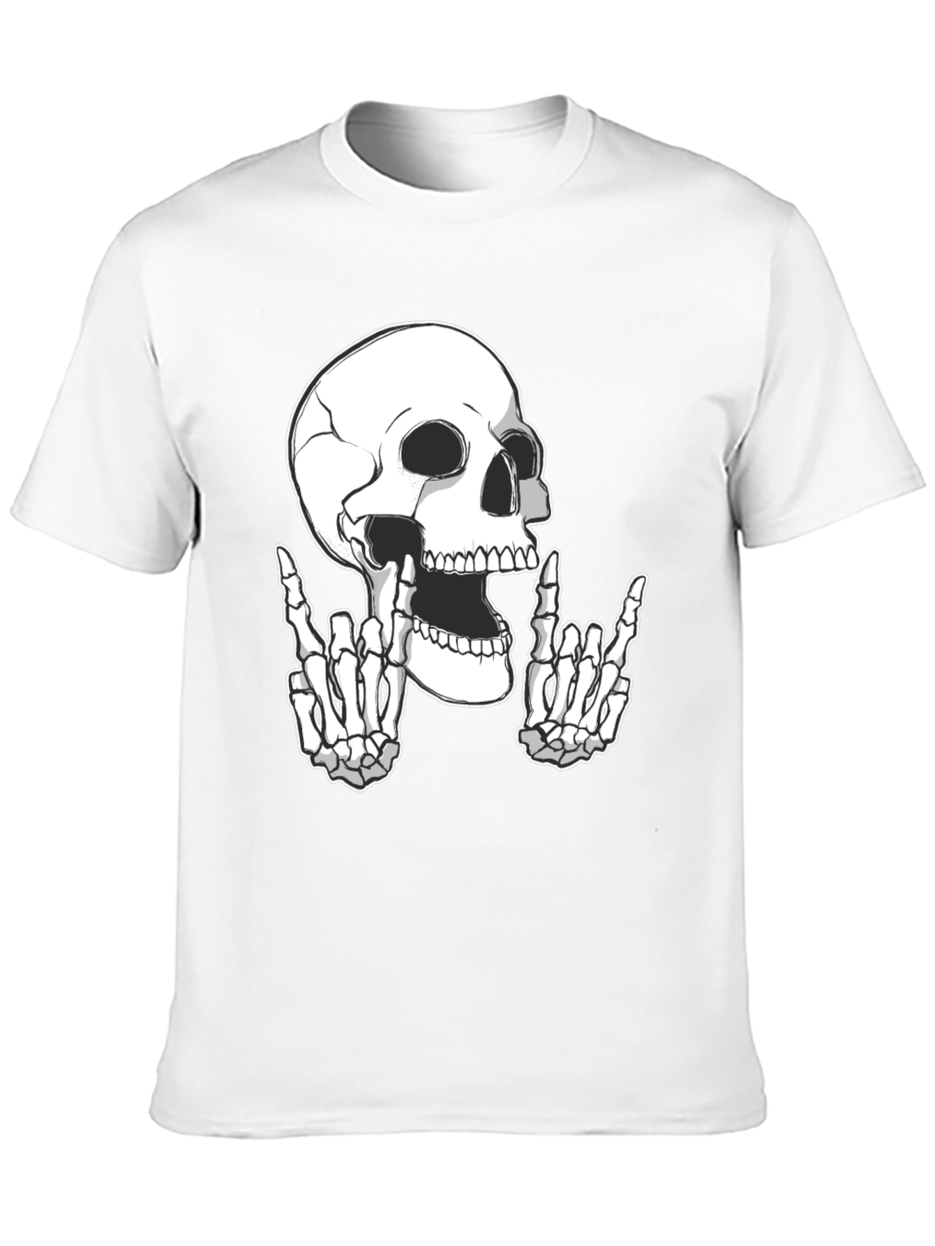 Rock On Skull Graphic Tee - Black T-Shirt