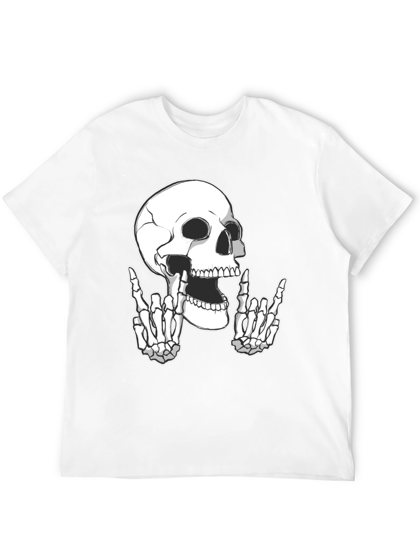 Rock On Skull Graphic Tee - Black T-Shirt