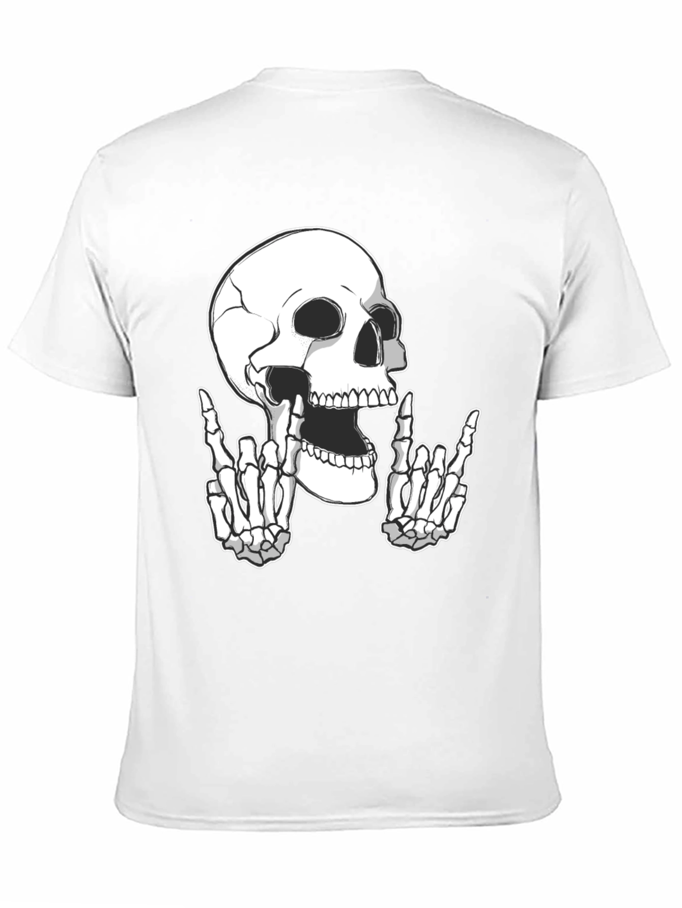 Rock On Skull Graphic Tee - Black T-Shirt
