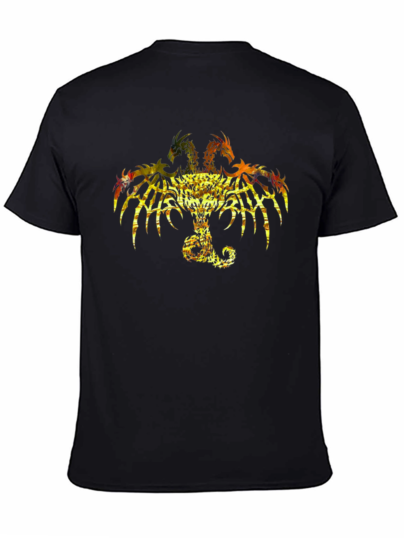 Three-Headed Dragon Graphic Print Black Tee