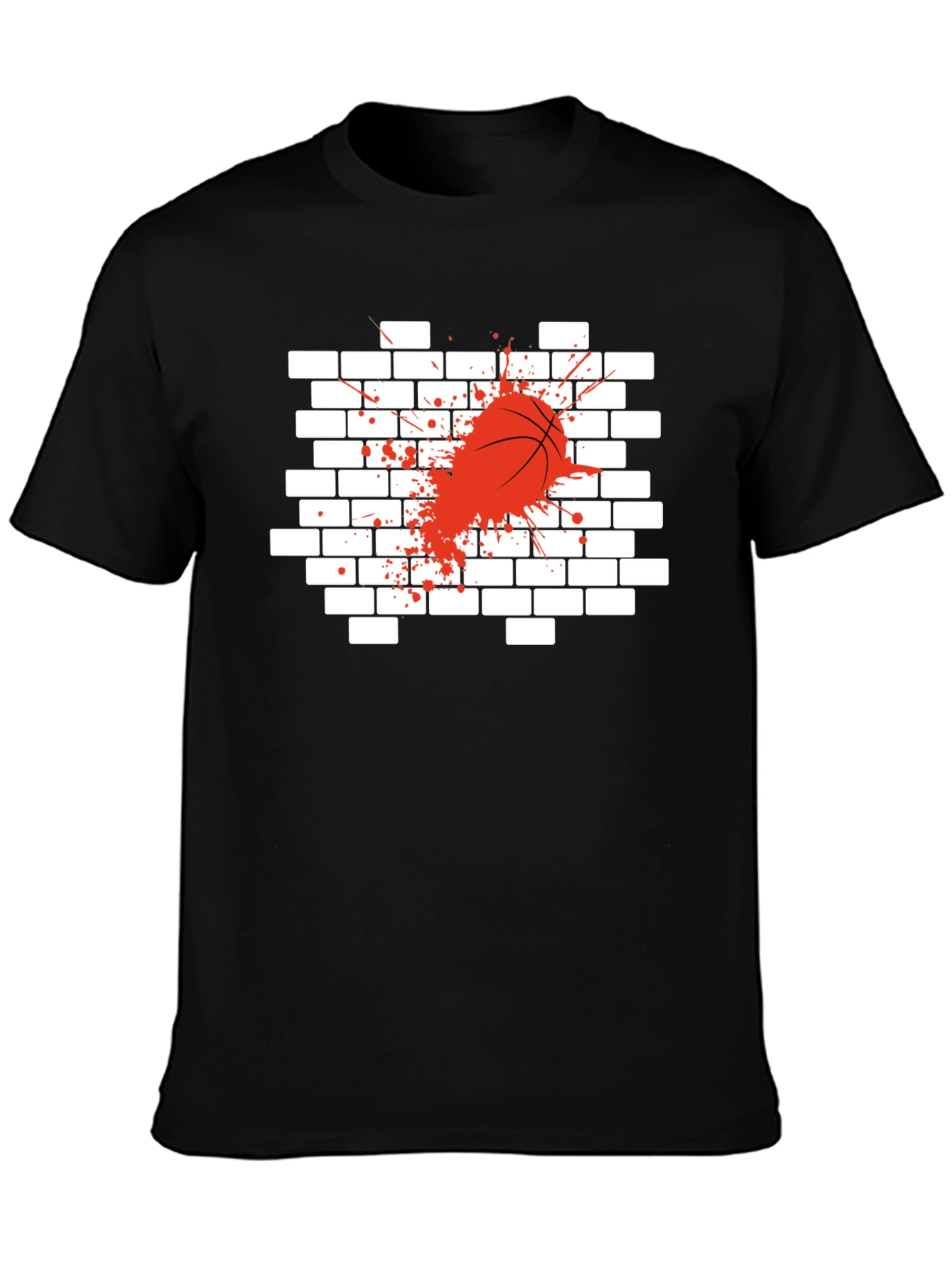 Basketball Through Wall Graphic Tee
