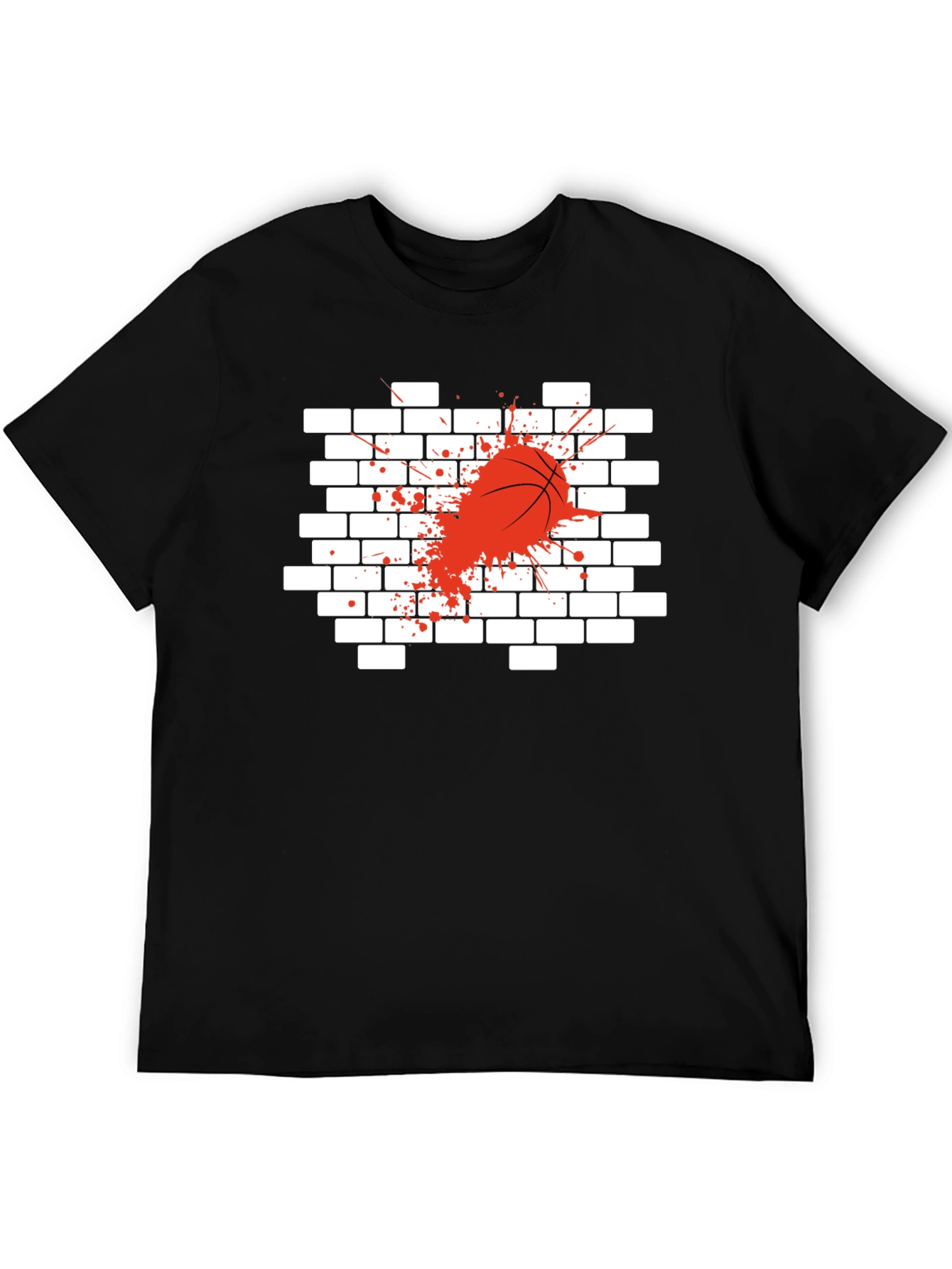 Basketball Through Wall Graphic Tee