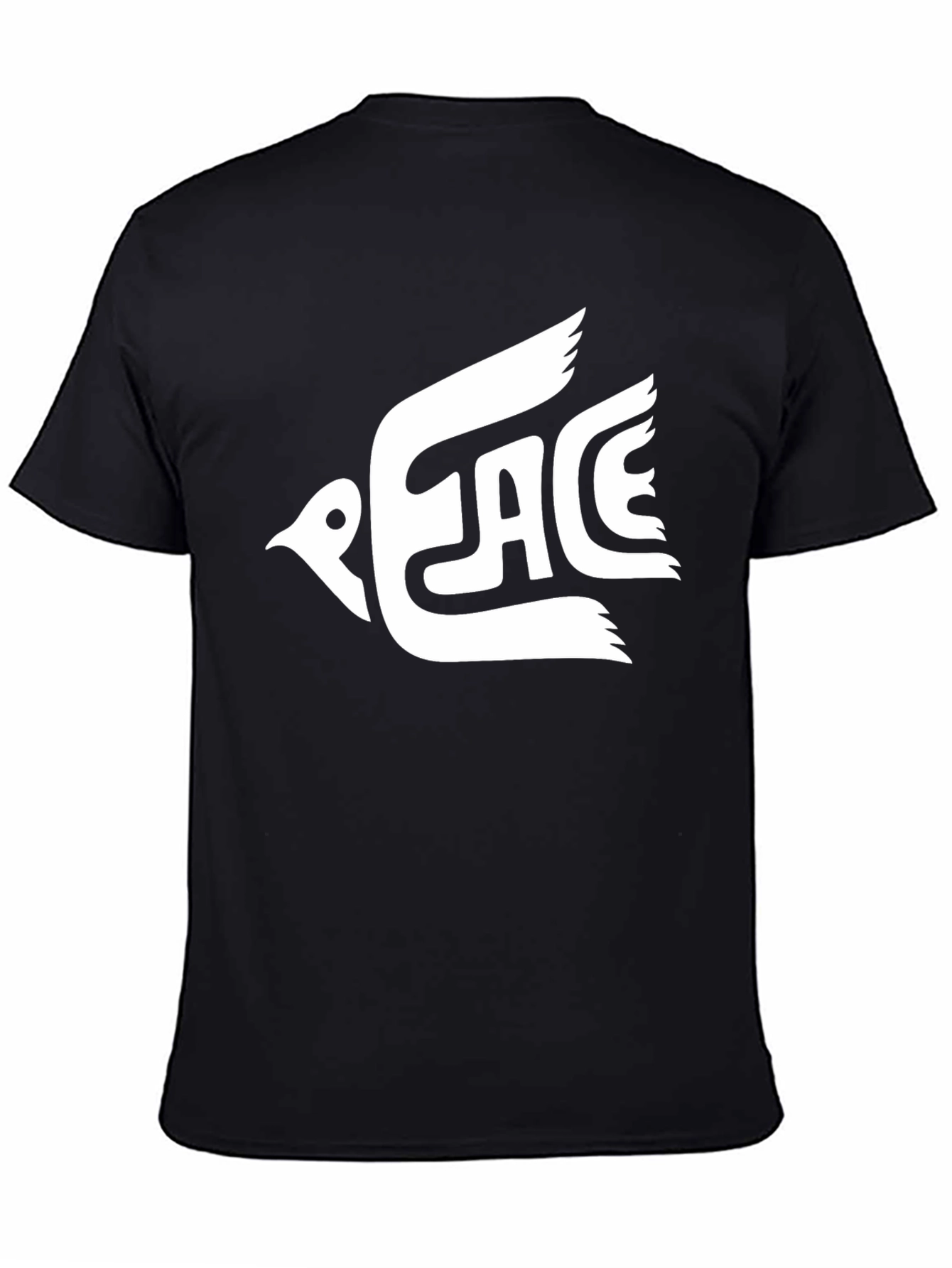 Peace Dove Graphic T-Shirt - Black Cotton