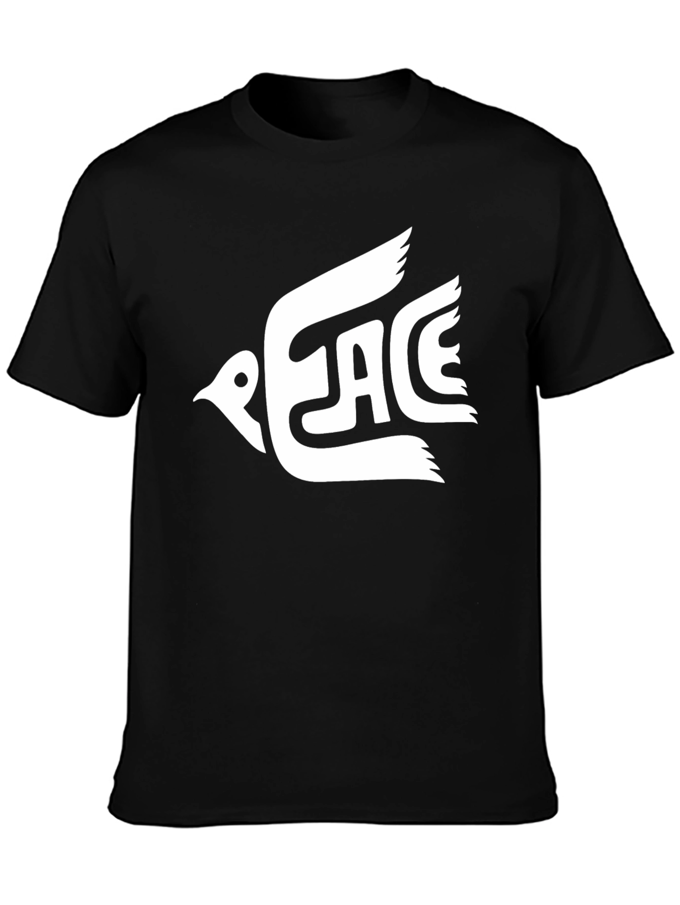 Peace Dove Graphic T-Shirt - Black Cotton
