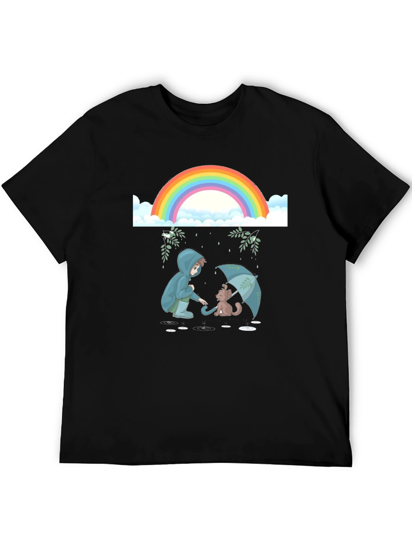 Rainbow Rain Cat Lover T-Shirt