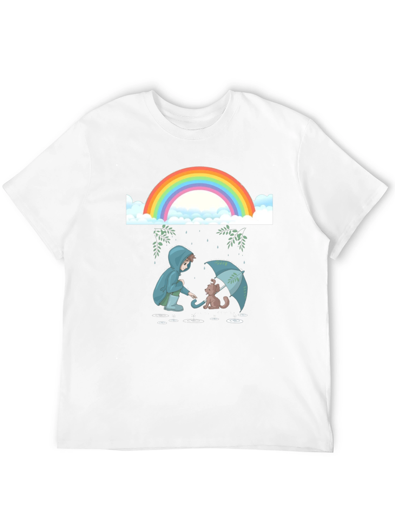 Rainbow Rain Cat Lover T-Shirt