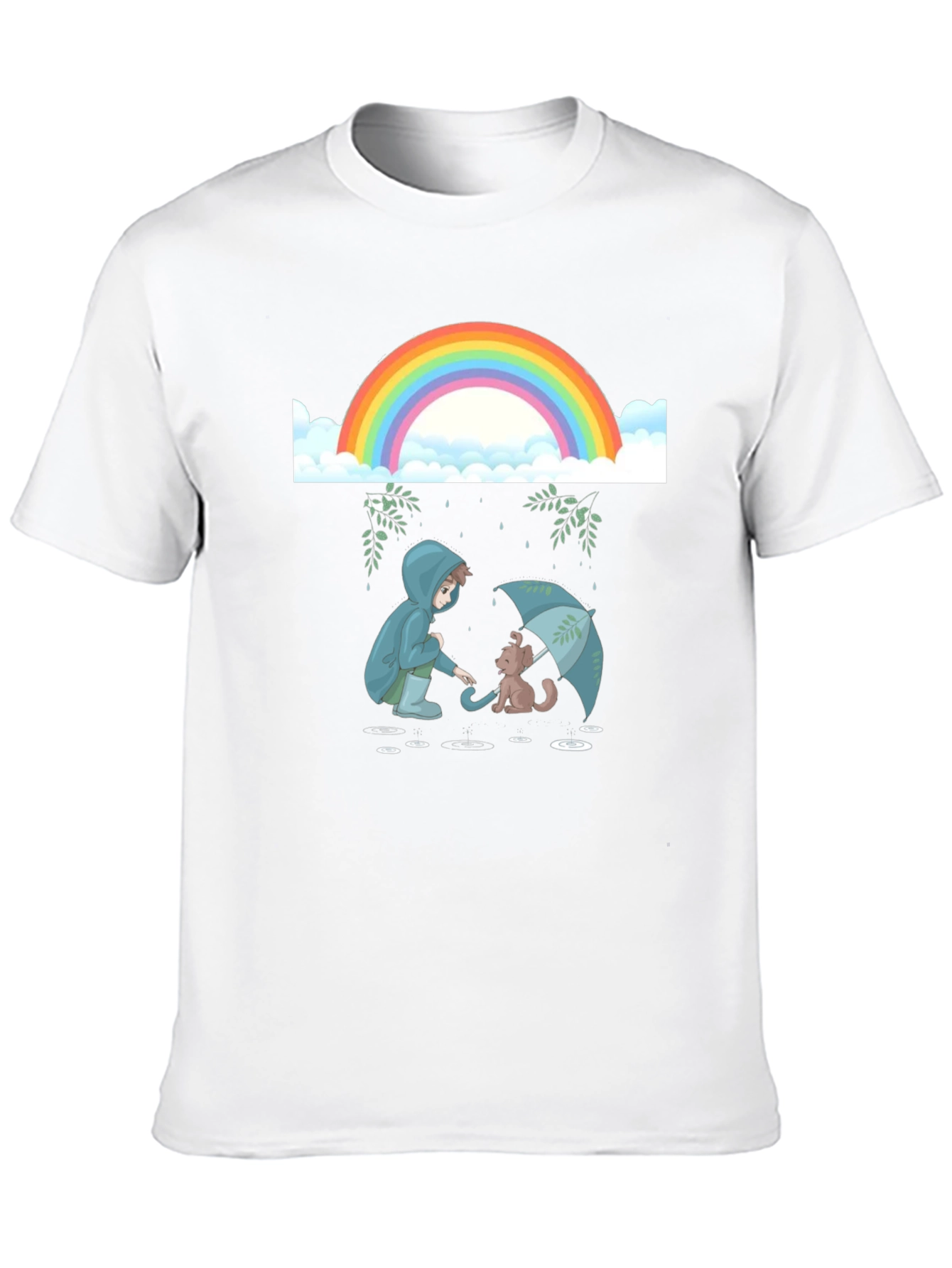 Rainbow Rain Cat Lover T-Shirt