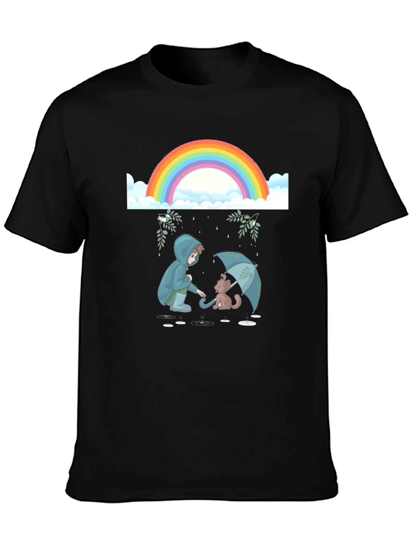 Rainbow Rain Cat Lover T-Shirt