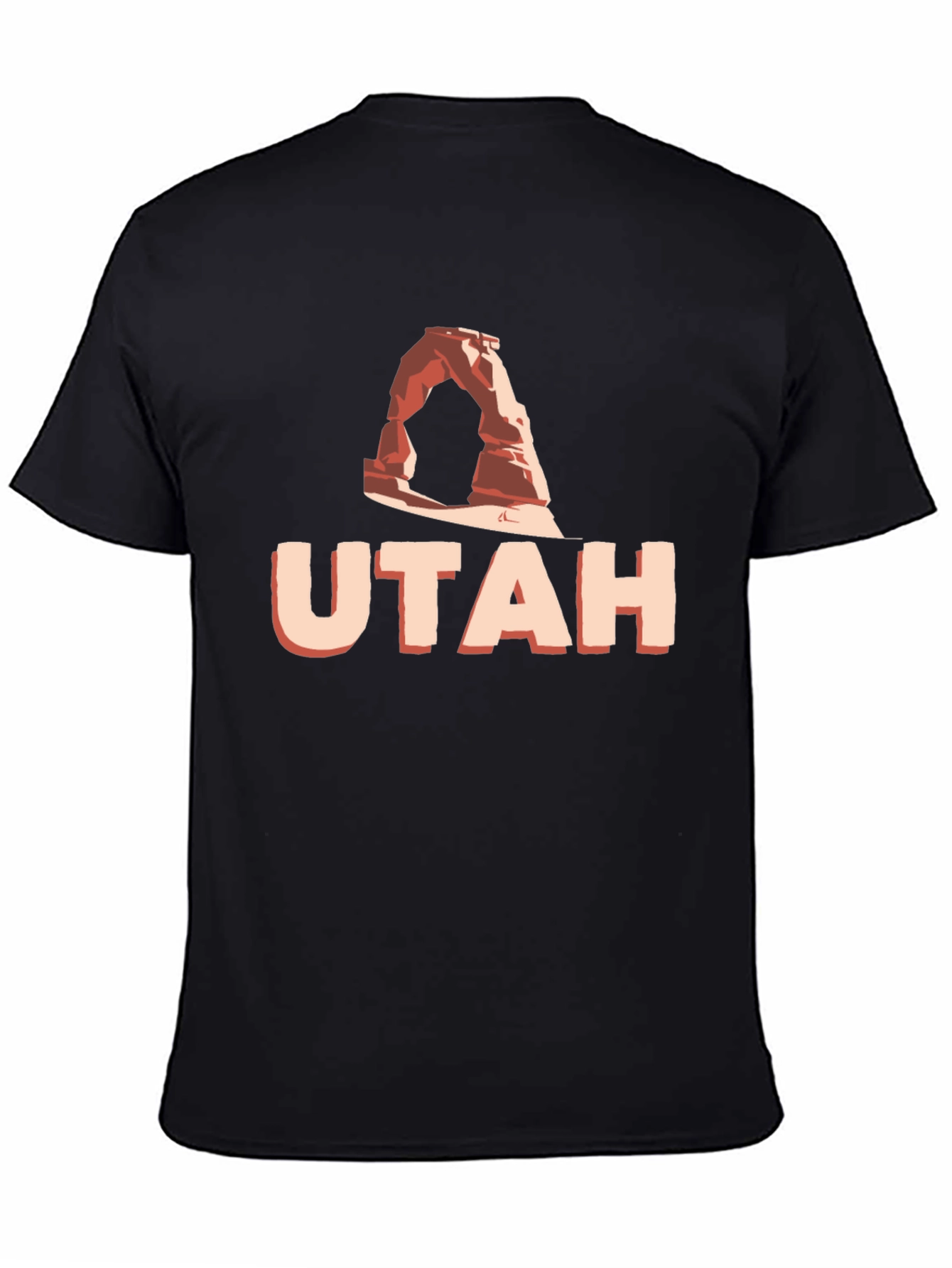 Utah Arch Graphic Tee - Black Cotton T-Shirt