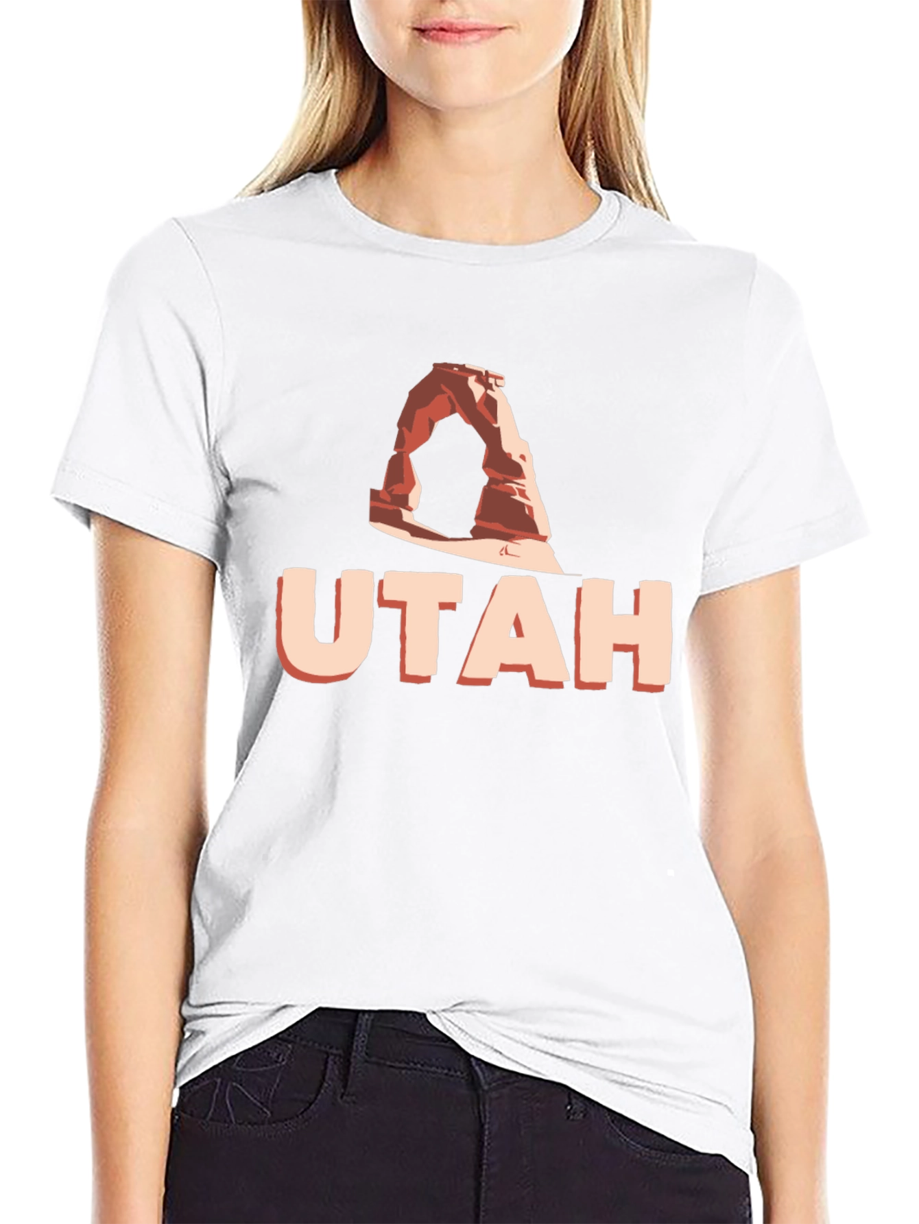 Utah Arch Graphic Tee - Black Cotton T-Shirt