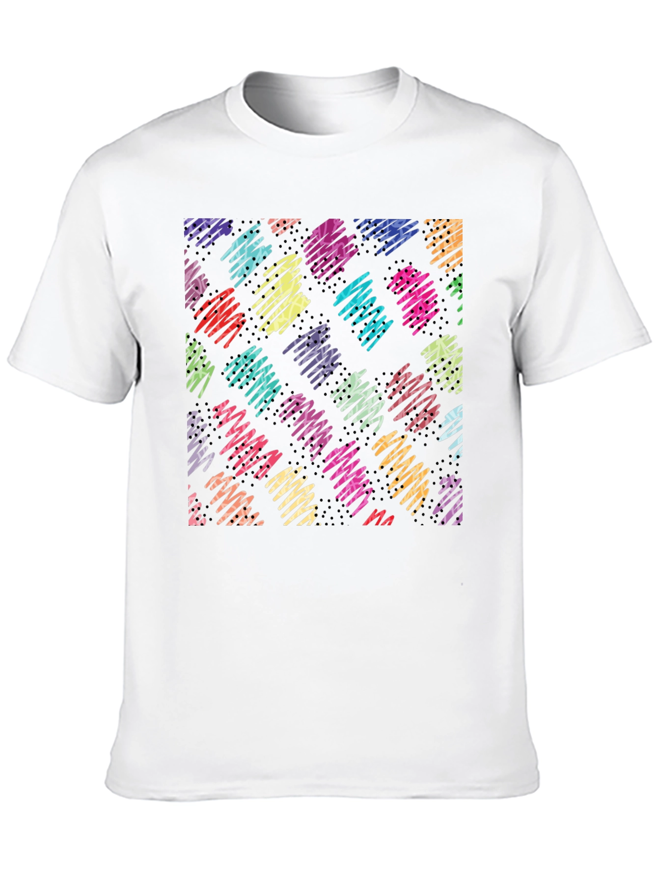 Abstract Scribble Pattern Black T-Shirt