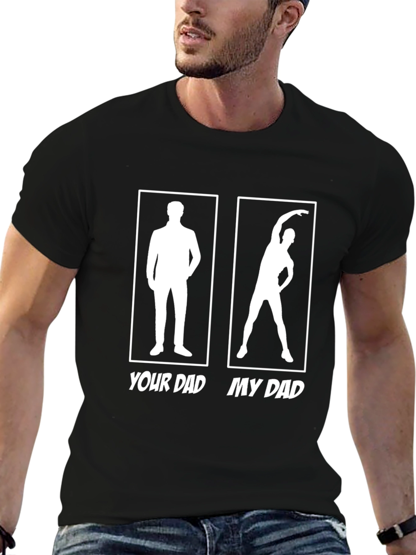 Your Dad vs. My Dad Funny Black T-Shirt