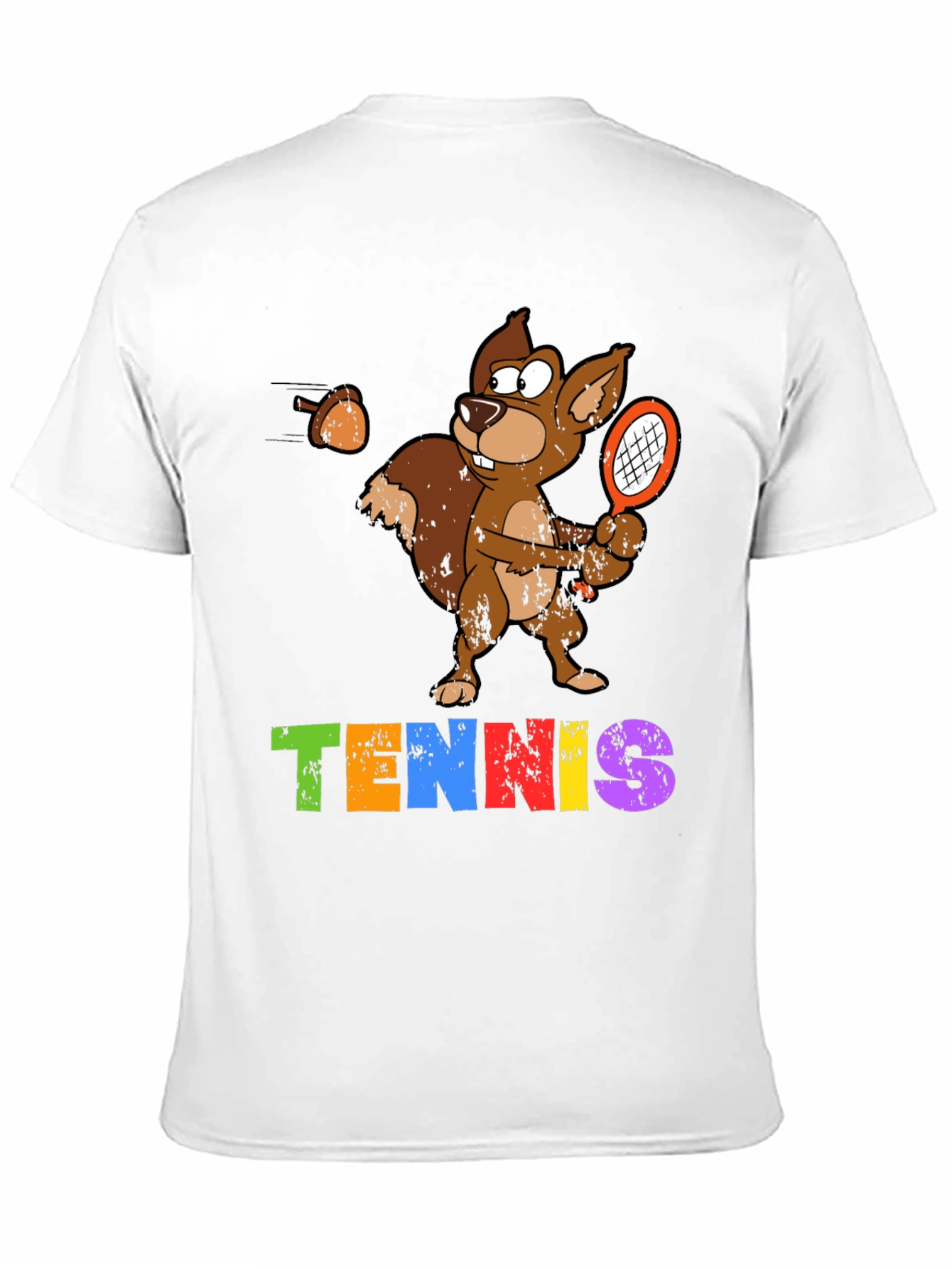 Tennis Squirrel Graphic T-Shirt - Funny Sports Tee