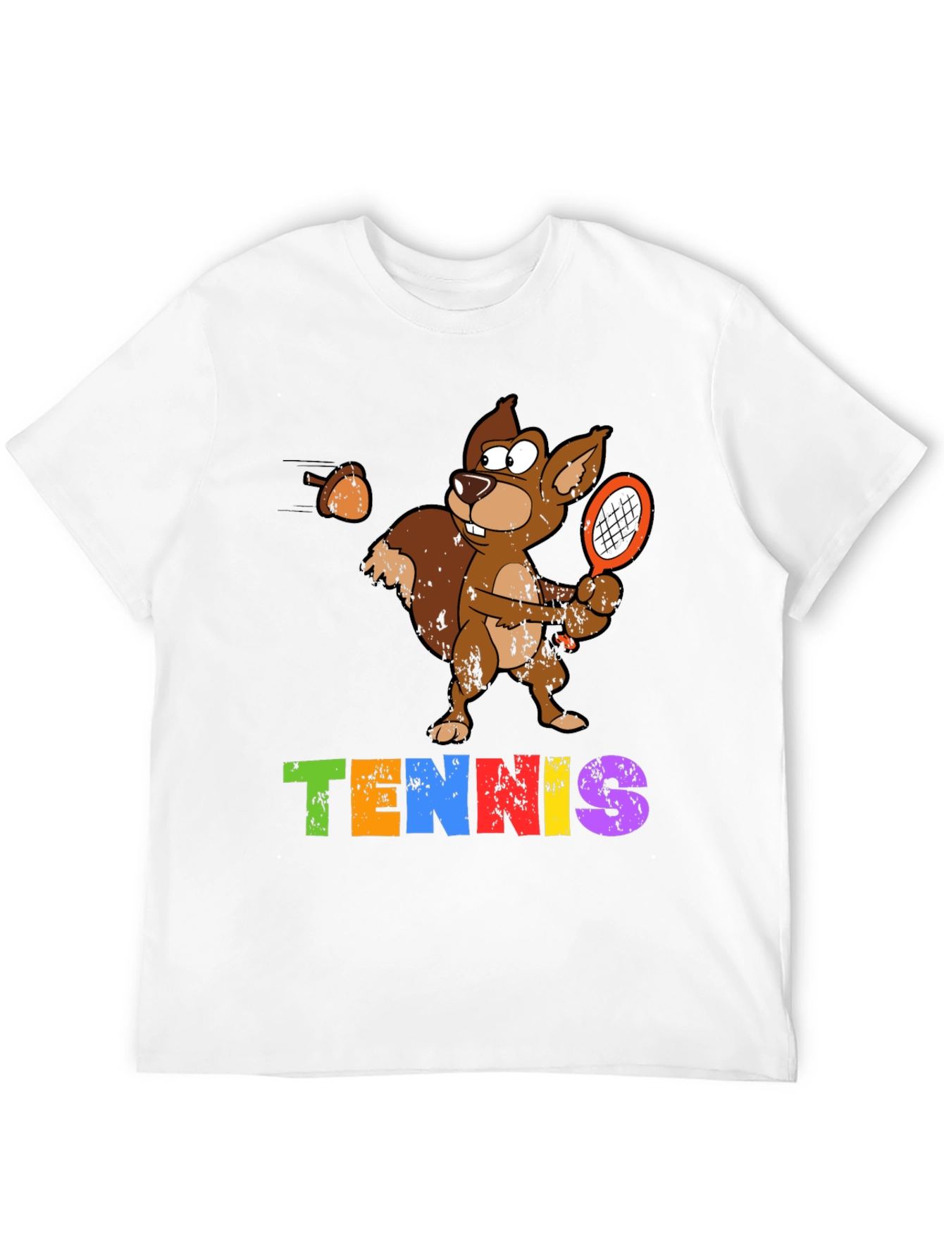 Tennis Squirrel Graphic T-Shirt - Funny Sports Tee
