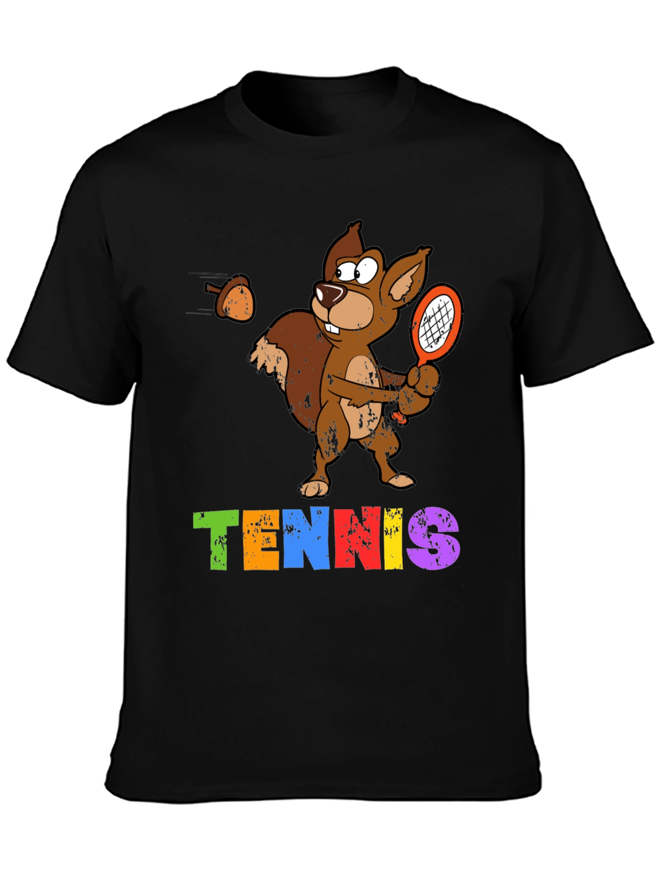 Tennis Squirrel Graphic T-Shirt - Funny Sports Tee