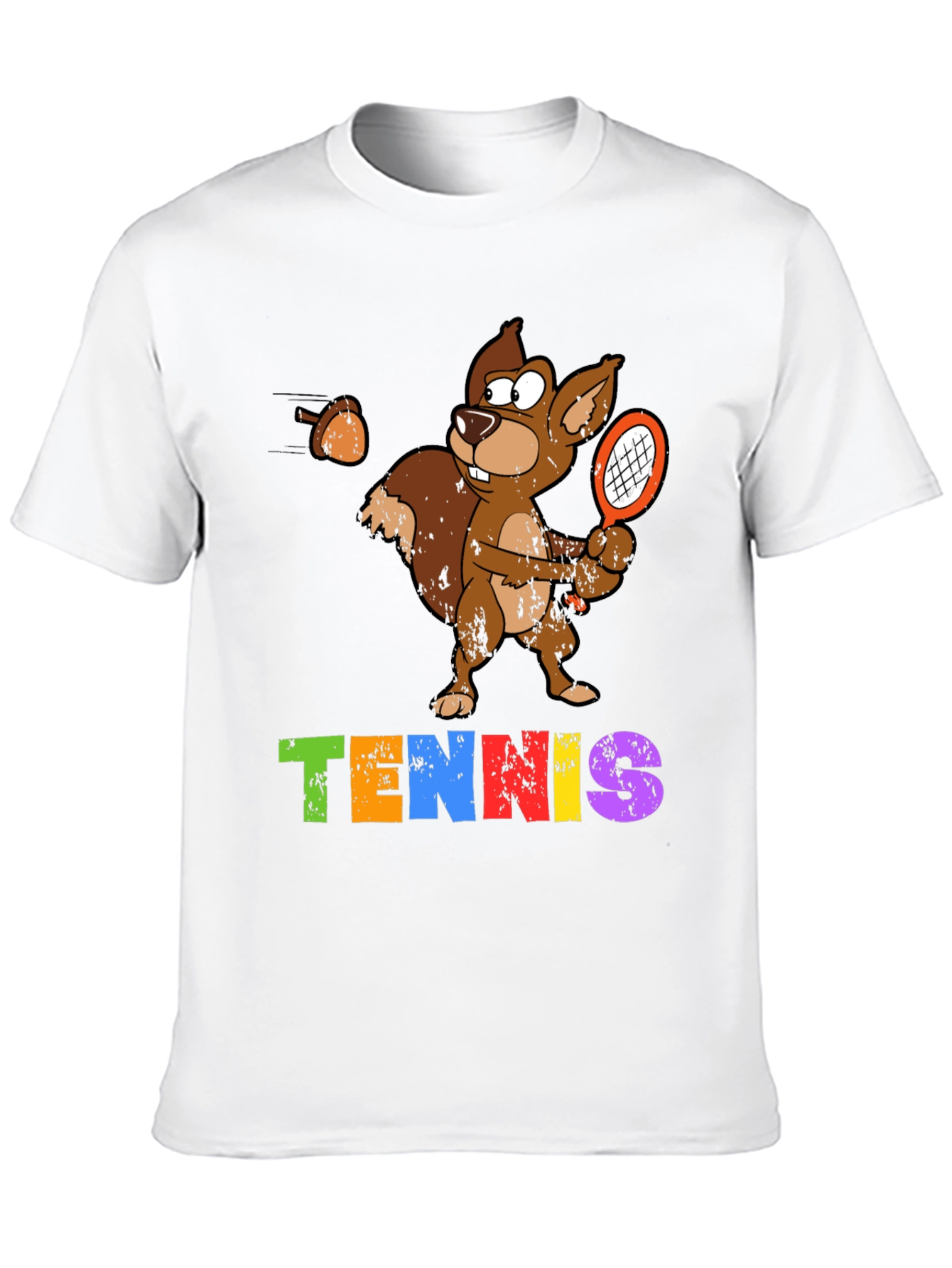 Tennis Squirrel Graphic T-Shirt - Funny Sports Tee