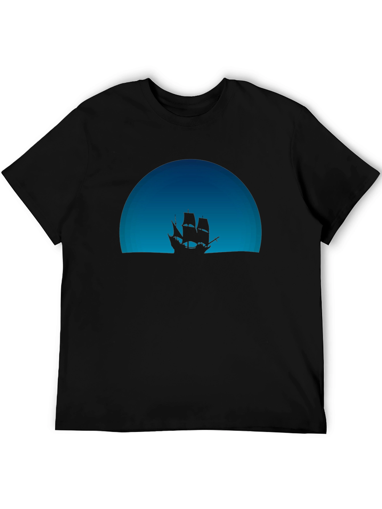 Nautical Sunset Graphic Tee - Mens Black T-Shirt