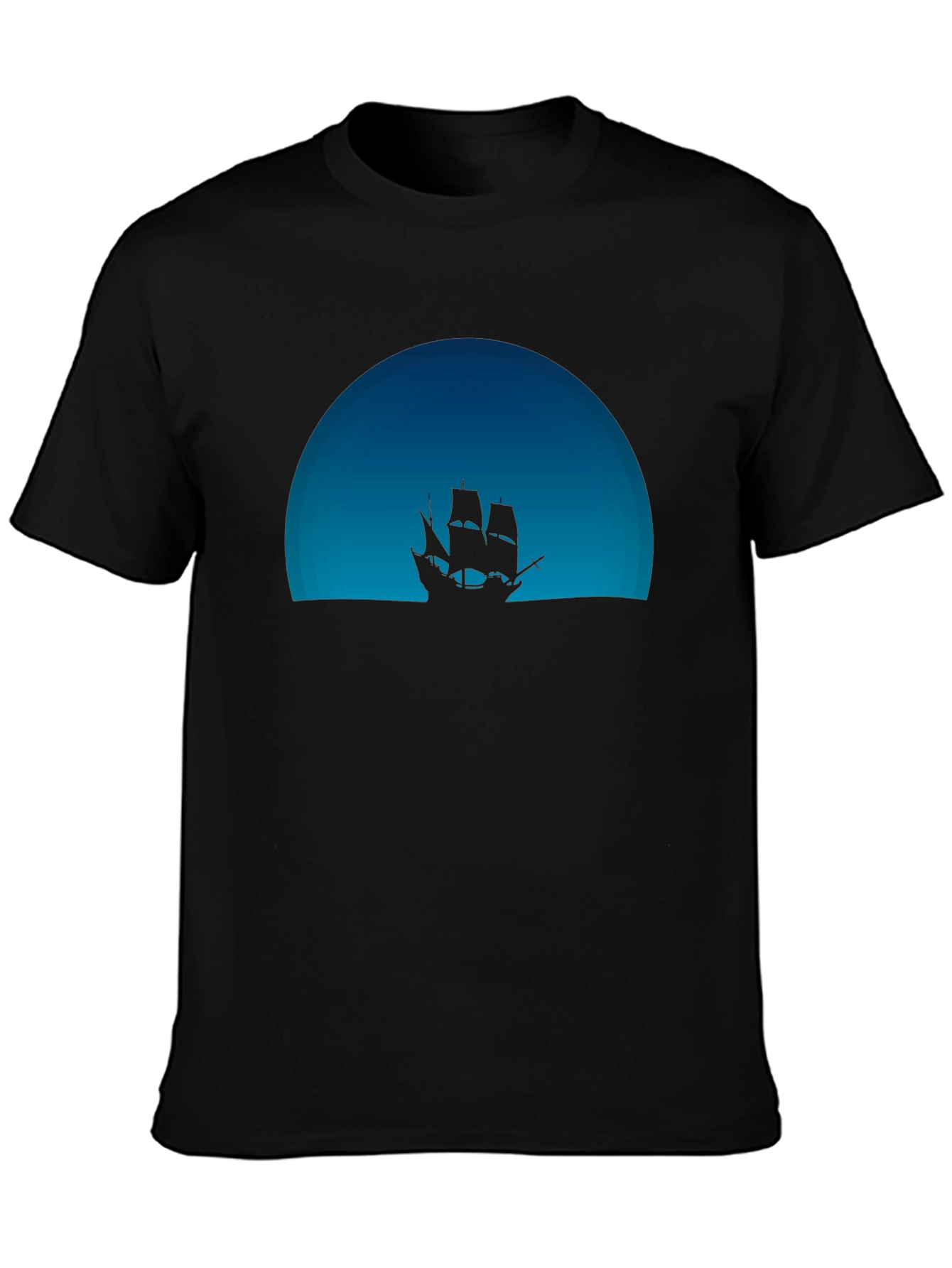 Nautical Sunset Graphic Tee - Mens Black T-Shirt