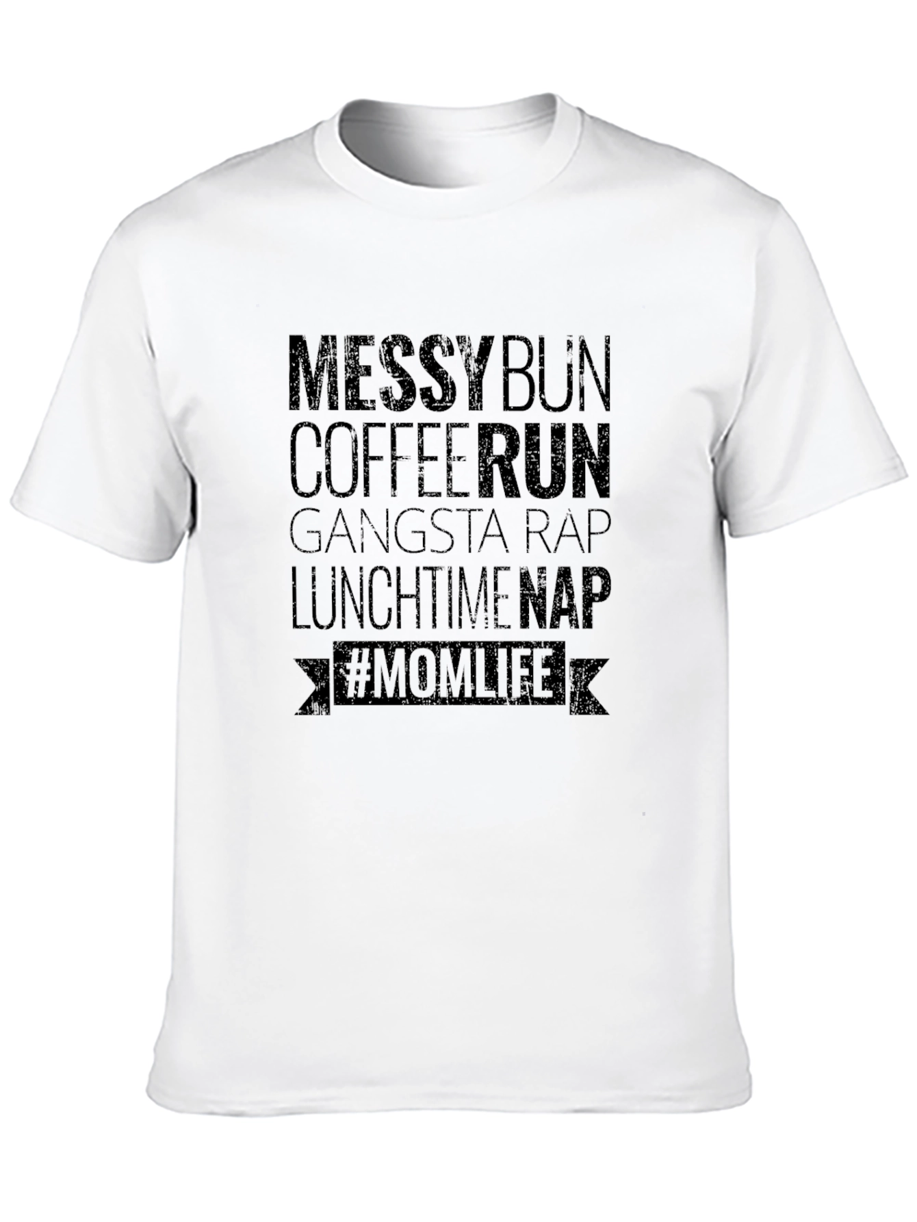 Messy Bun Coffee Run Mom Life T-Shirt