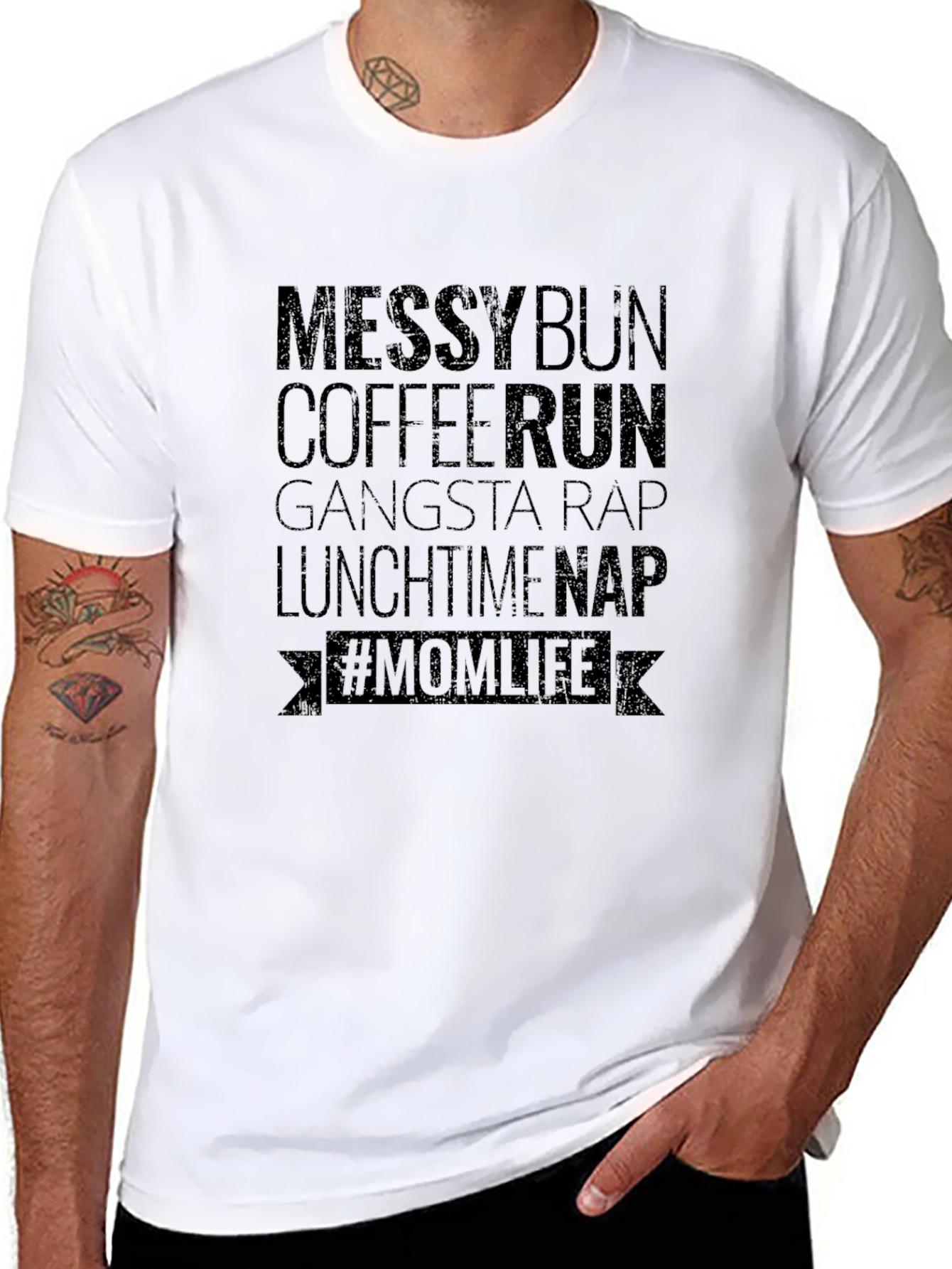 Messy Bun Coffee Run Mom Life T-Shirt