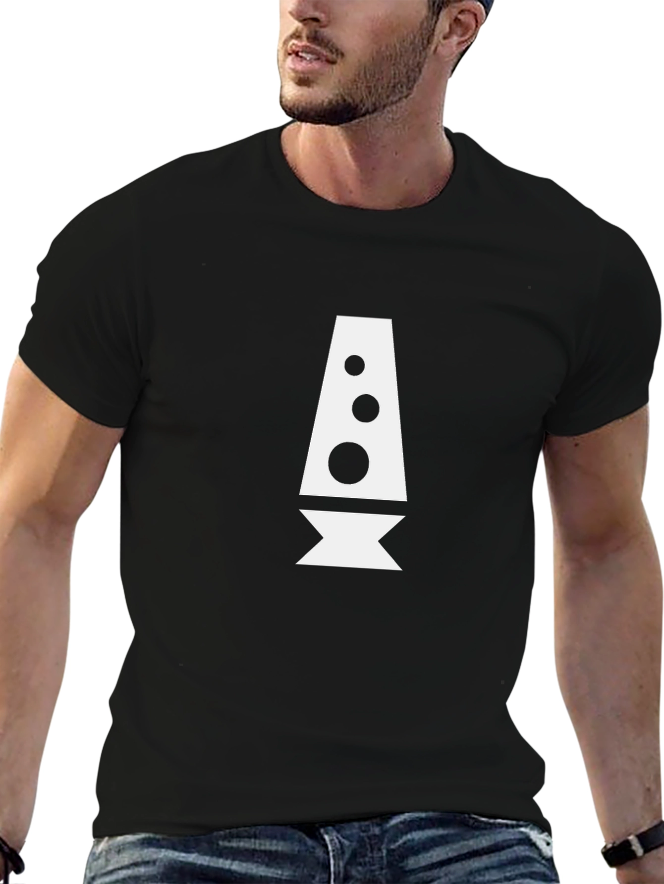 Retro Lava Lamp Graphic Tee - Black Cotton T-Shirt