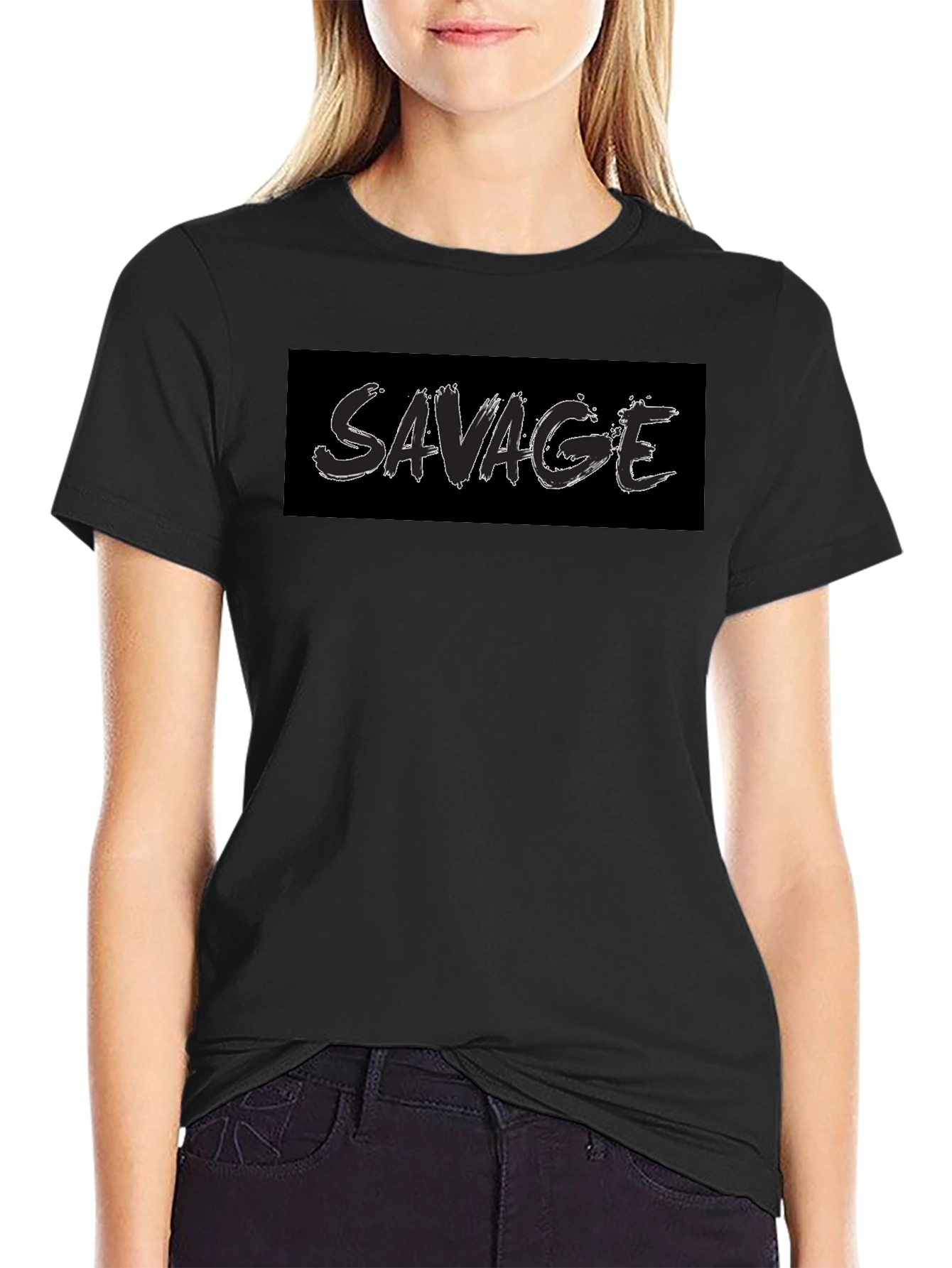Savage Graphic T-Shirt - Black Crew Neck Tee