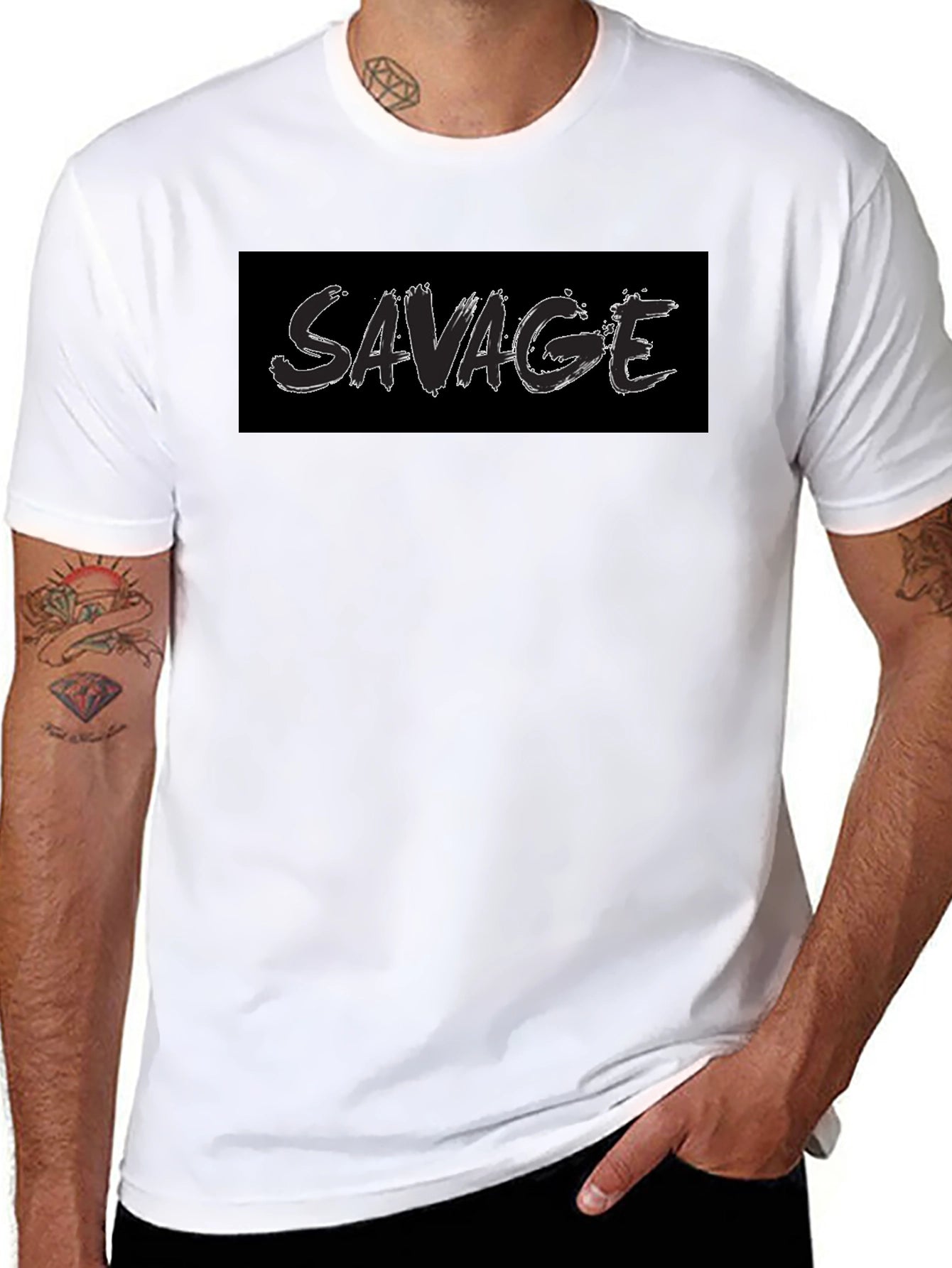 Savage Graphic T-Shirt - Black Crew Neck Tee