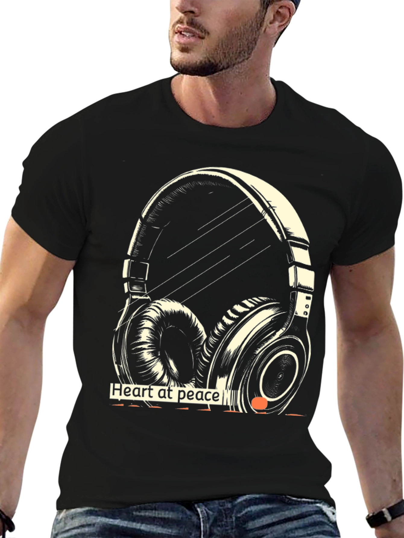 Heart at Peace Headphone Graphic Tee