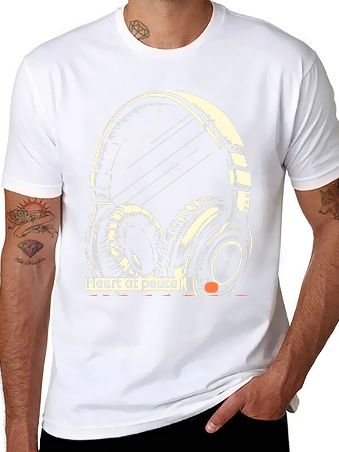 Heart at Peace Headphone Graphic Tee