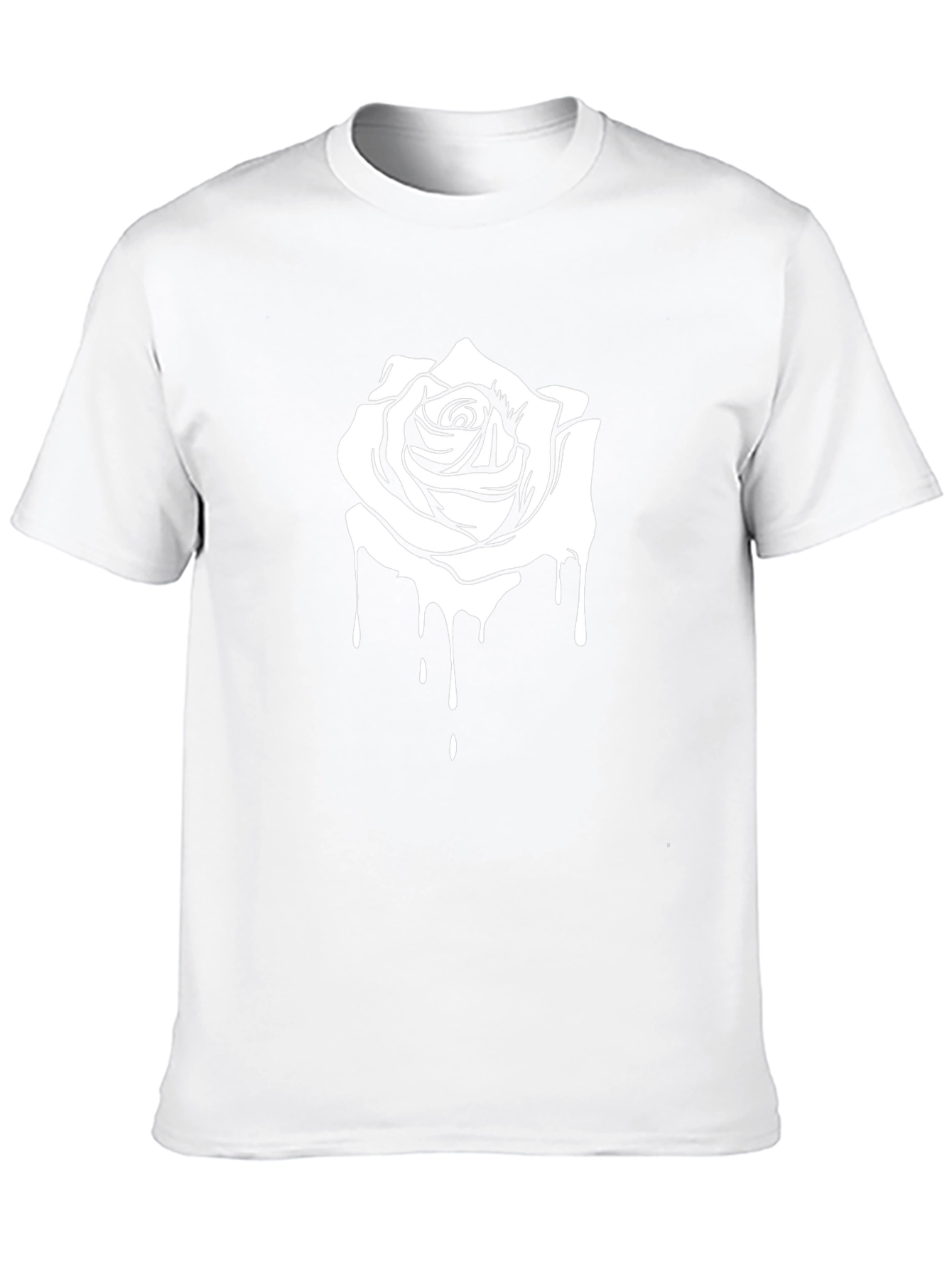 Rose Drip Graphic Tee - Cool Black Cotton T-Shirt