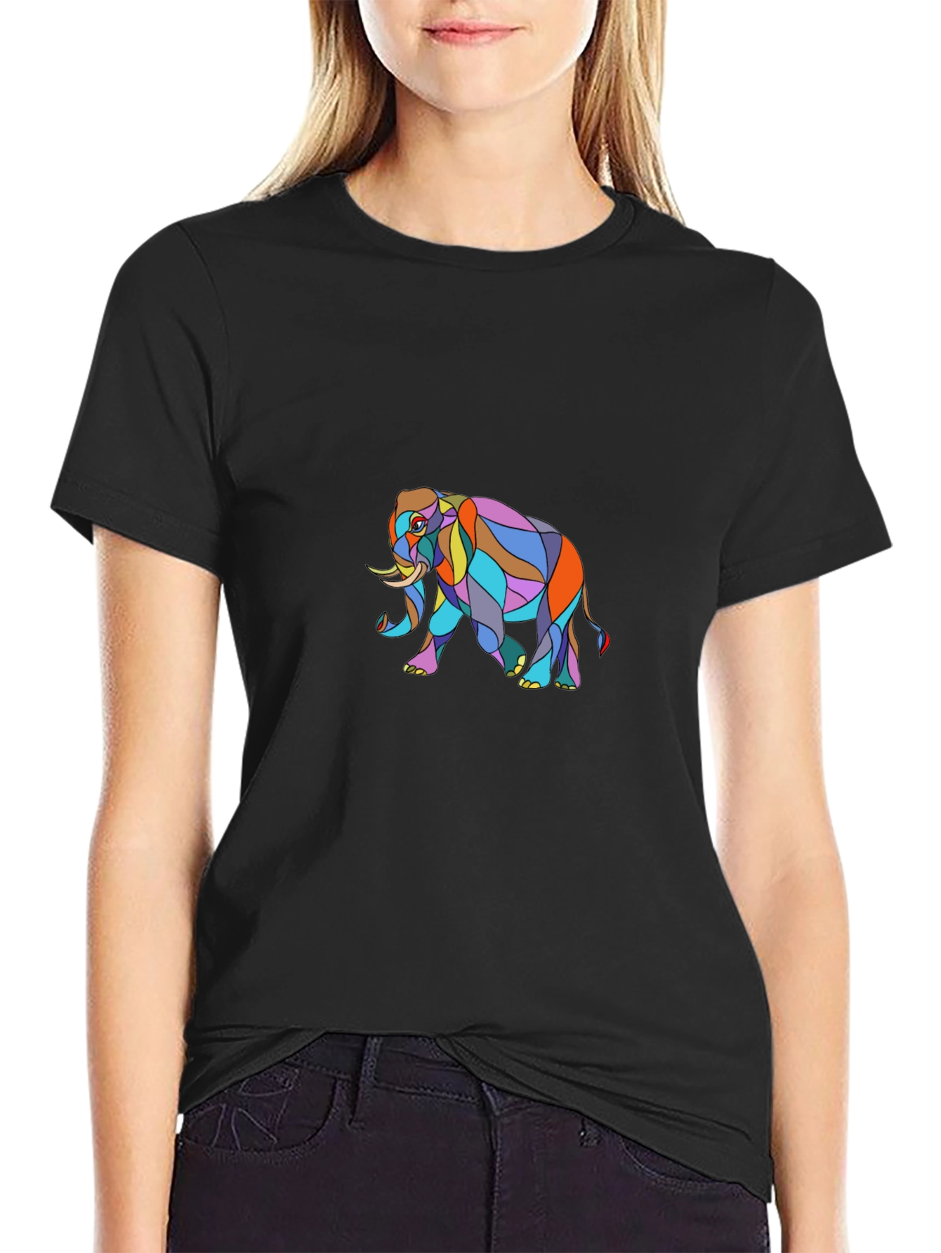 Elephant Graphic T-Shirt - Stylish Mens Black Tee
