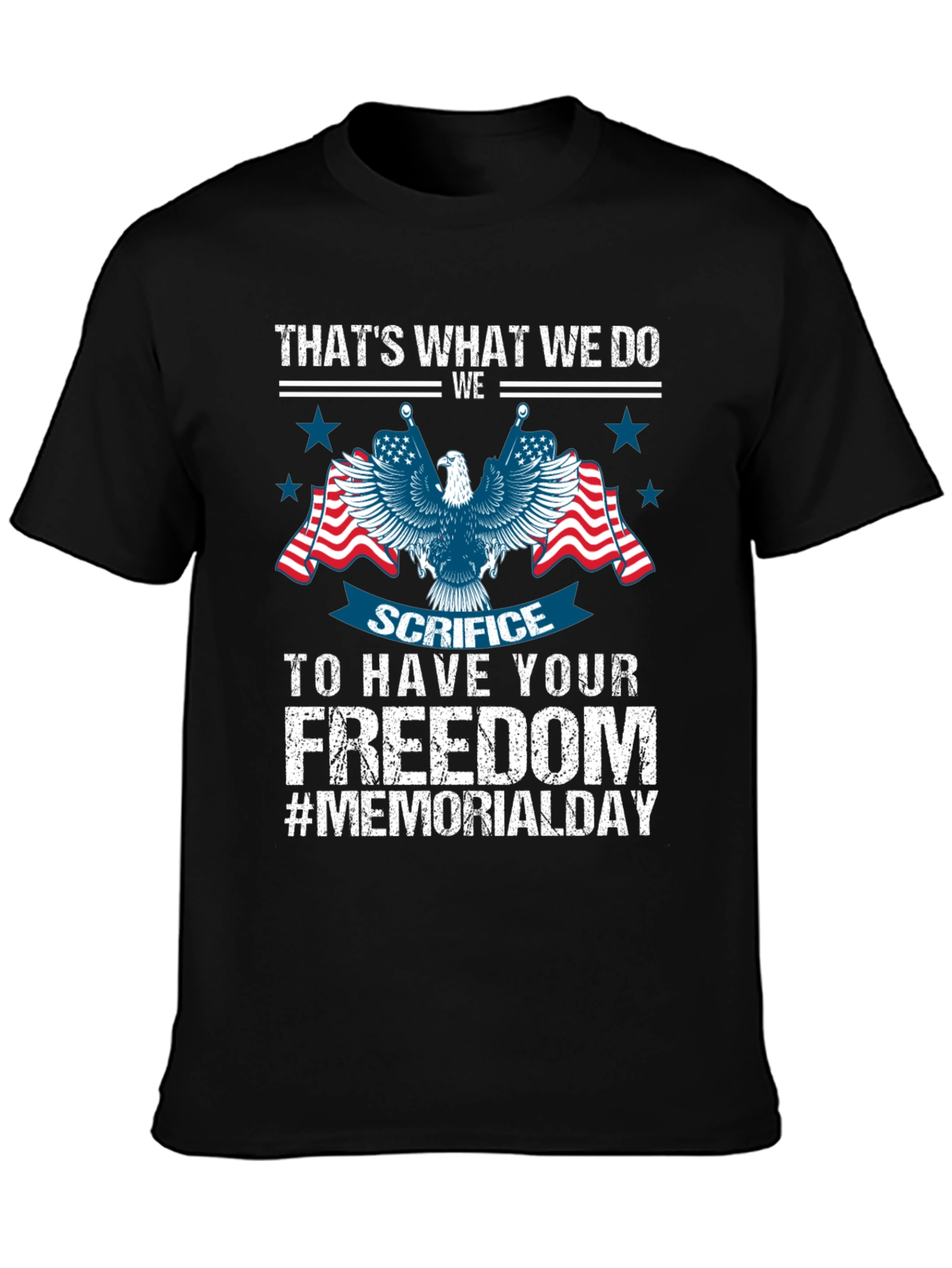 Memorial Day Eagle Graphic T-Shirt