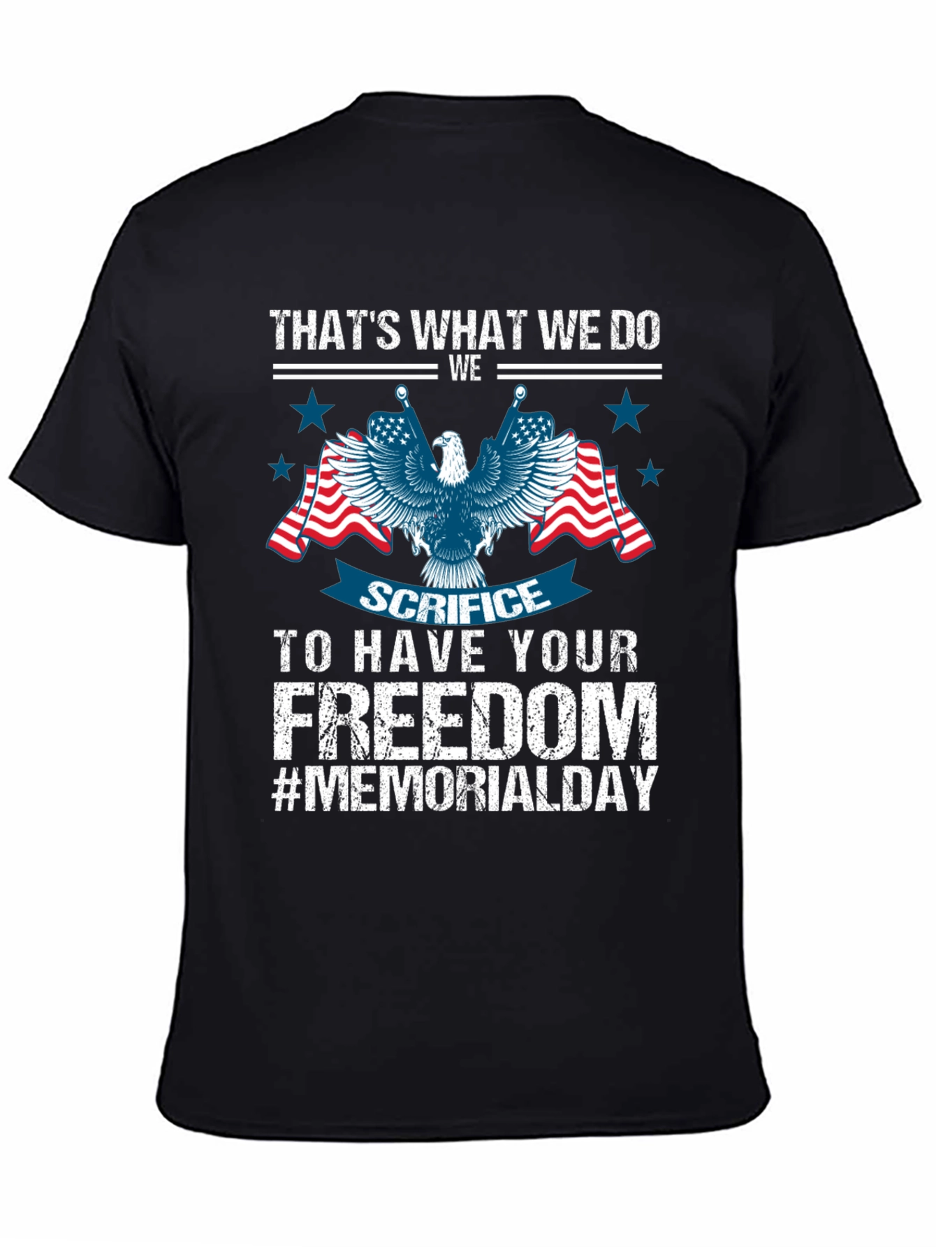 Memorial Day Eagle Graphic T-Shirt