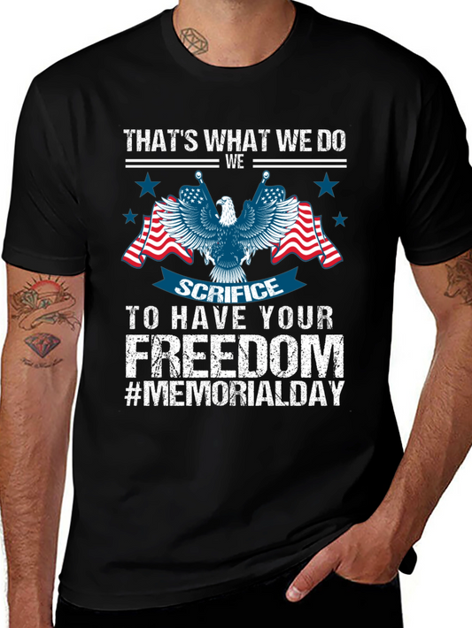 Memorial Day Eagle Graphic T-Shirt