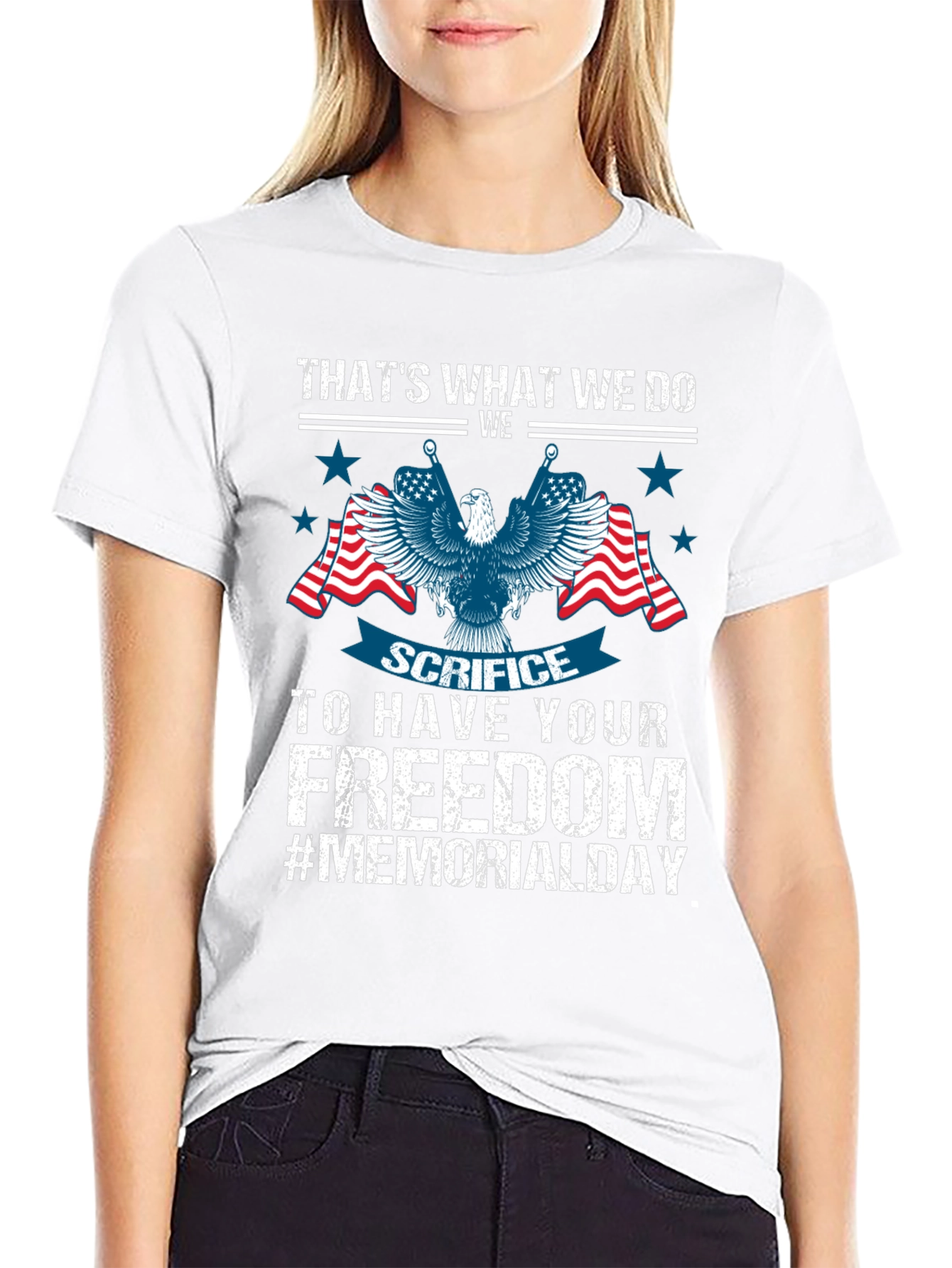 Memorial Day Eagle Graphic T-Shirt