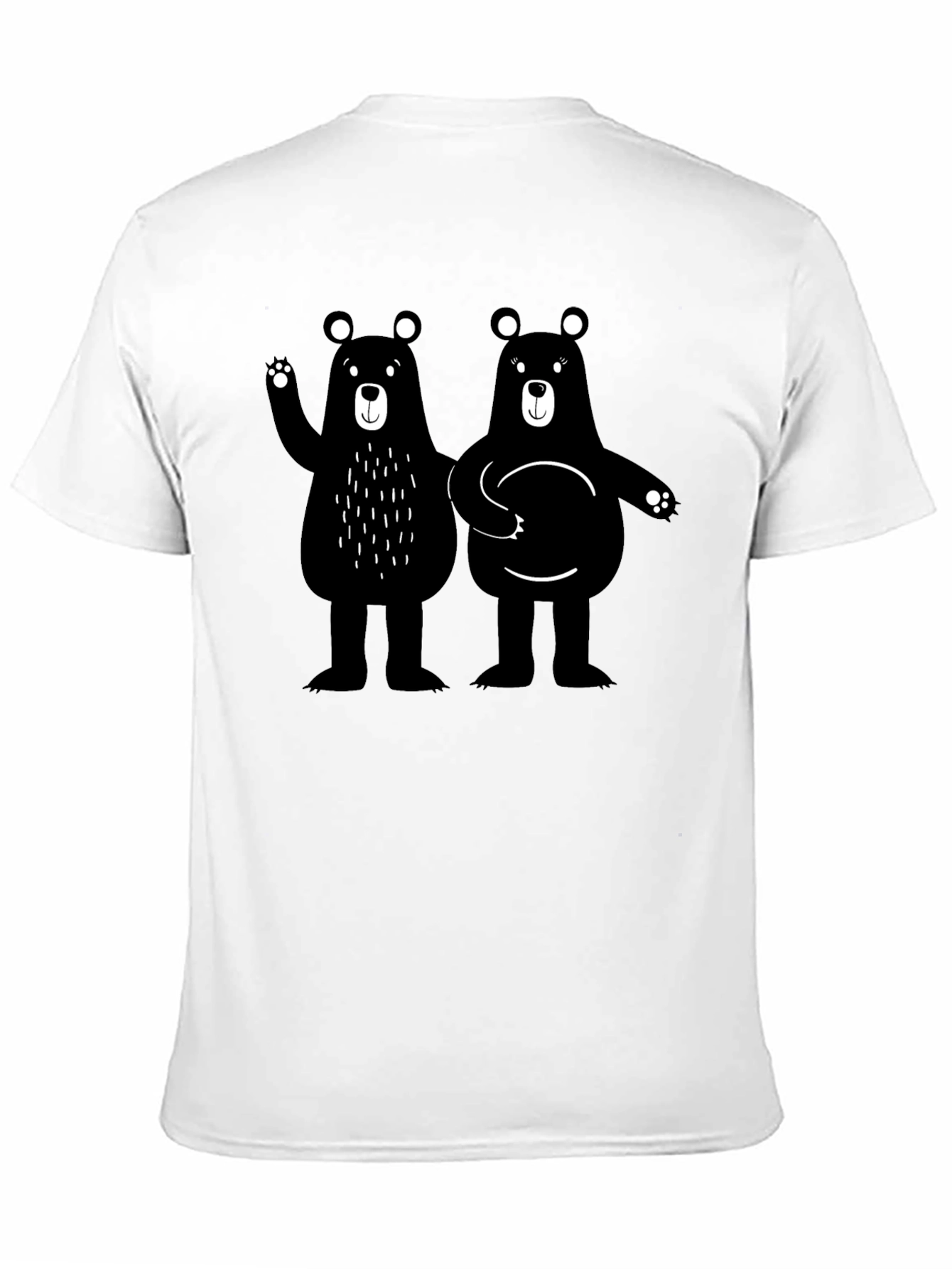 Bear Hugs Graphic Tee - Black Cotton Casual T-Shirt