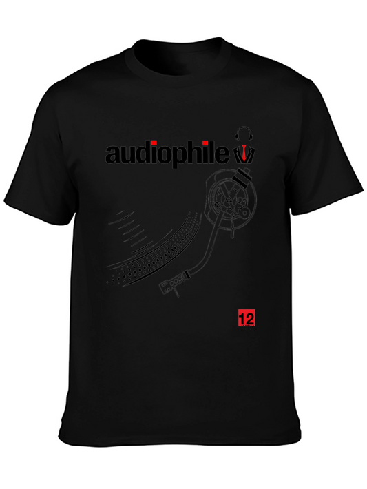 Audiophile T-Shirt - Record Player Graphic Tee - Black