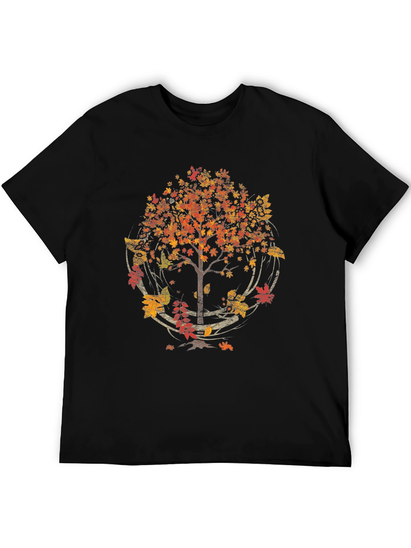 Autumn Tree Graphic T-Shirt - Black