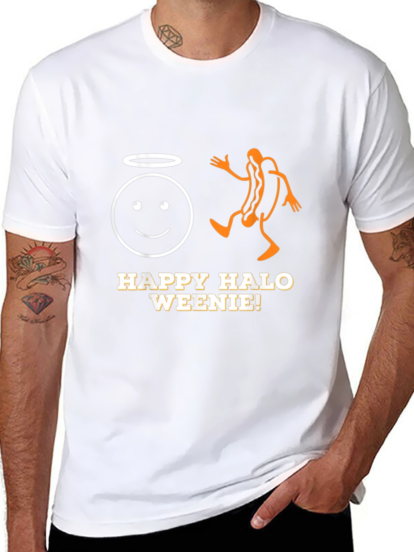 Happy Halo Weenie T-Shirt - Funny Graphic Tee