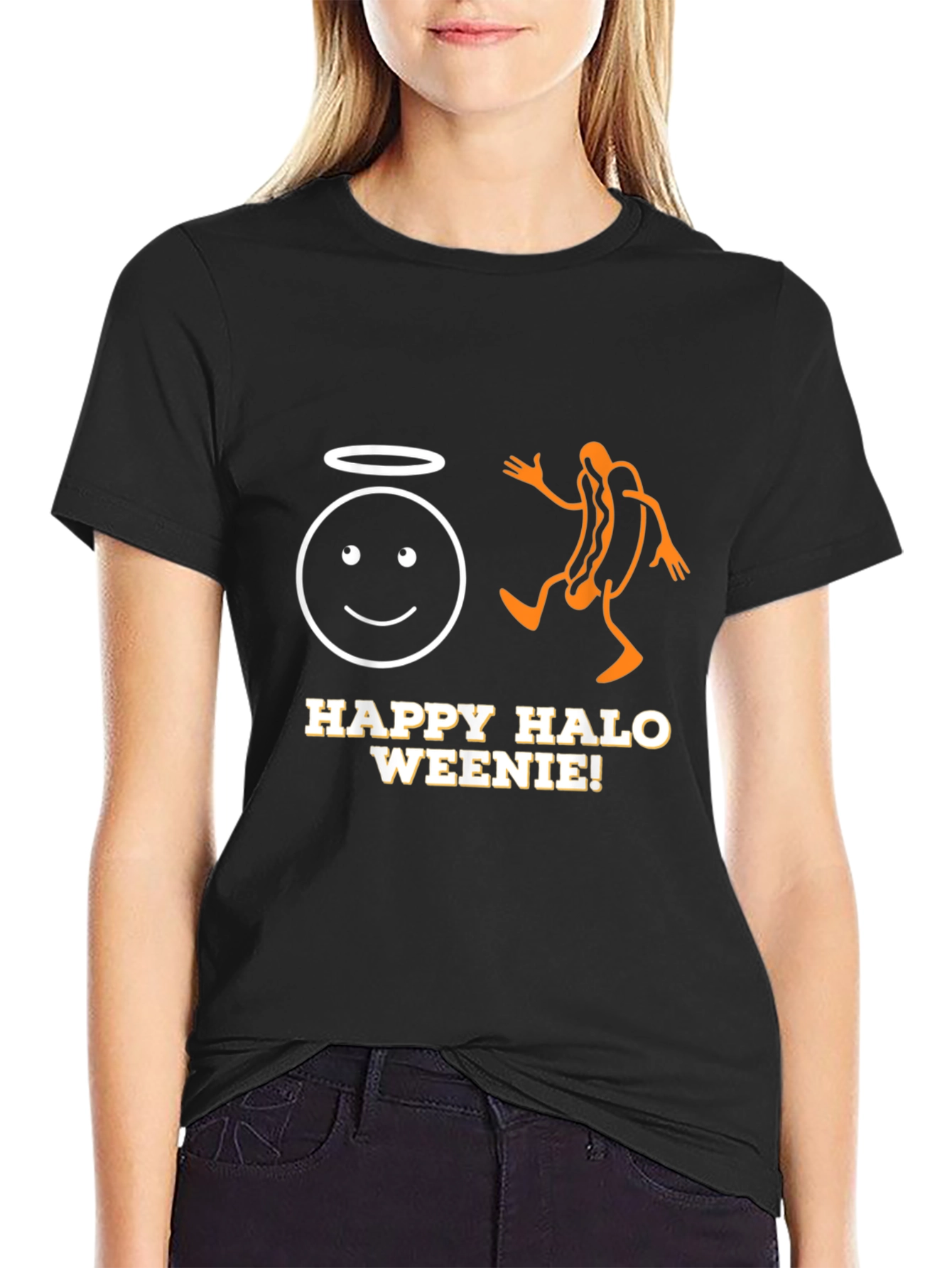 Happy Halo Weenie T-Shirt - Funny Graphic Tee