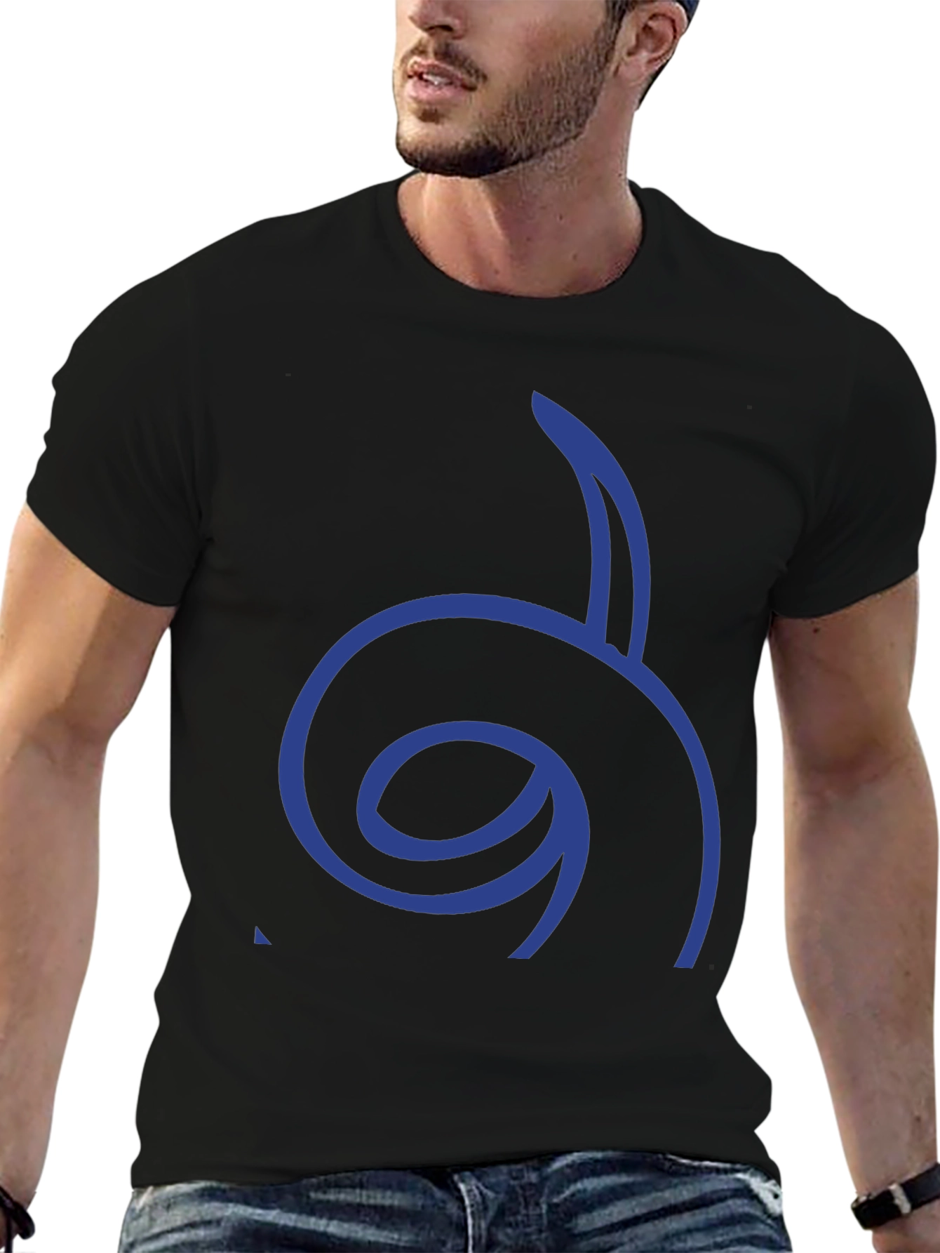 Cool Graphic Tee - Blue Spiral Design