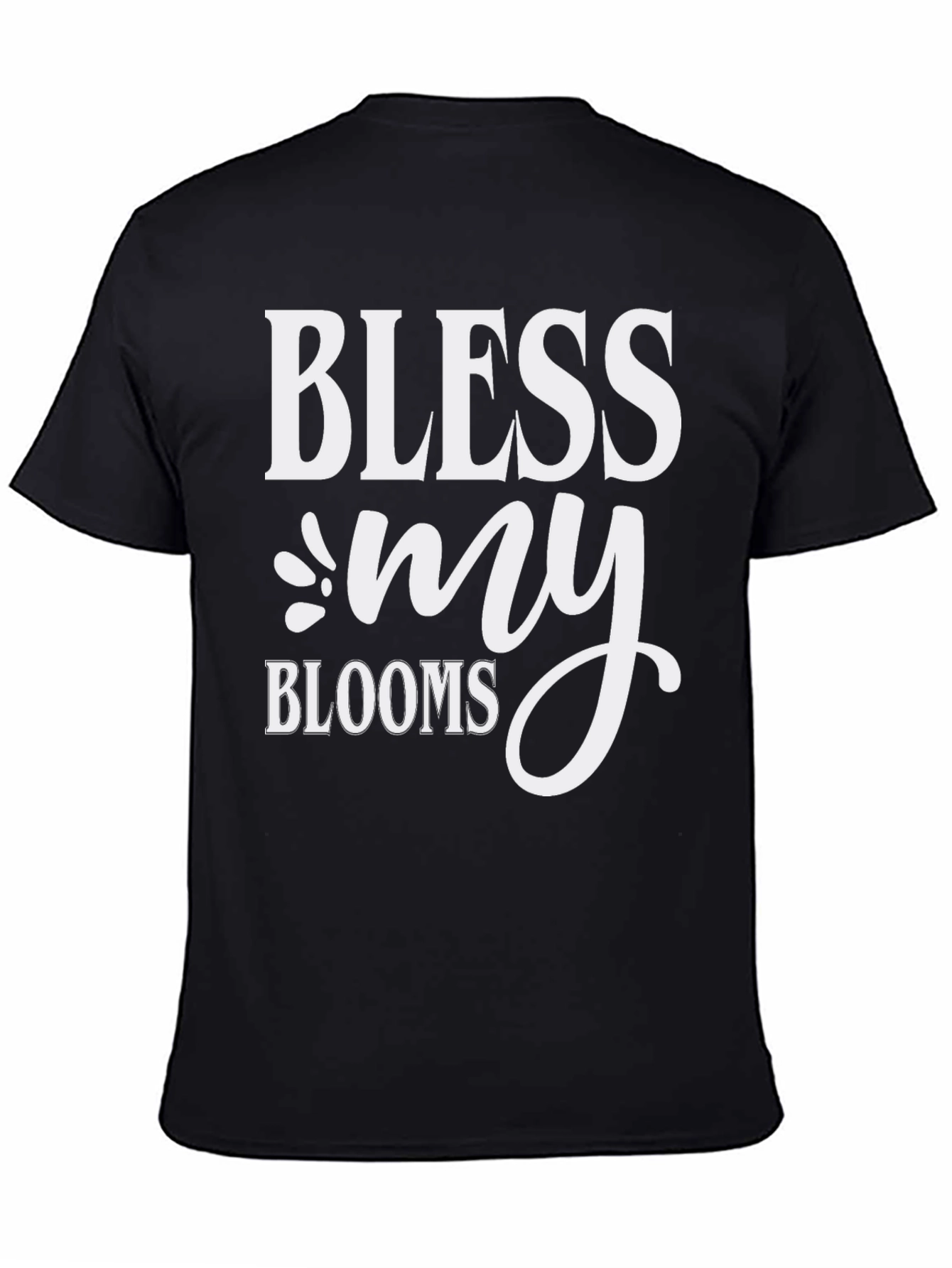 Bless My Blooms Graphic Tee - Black Cotton T-Shirt