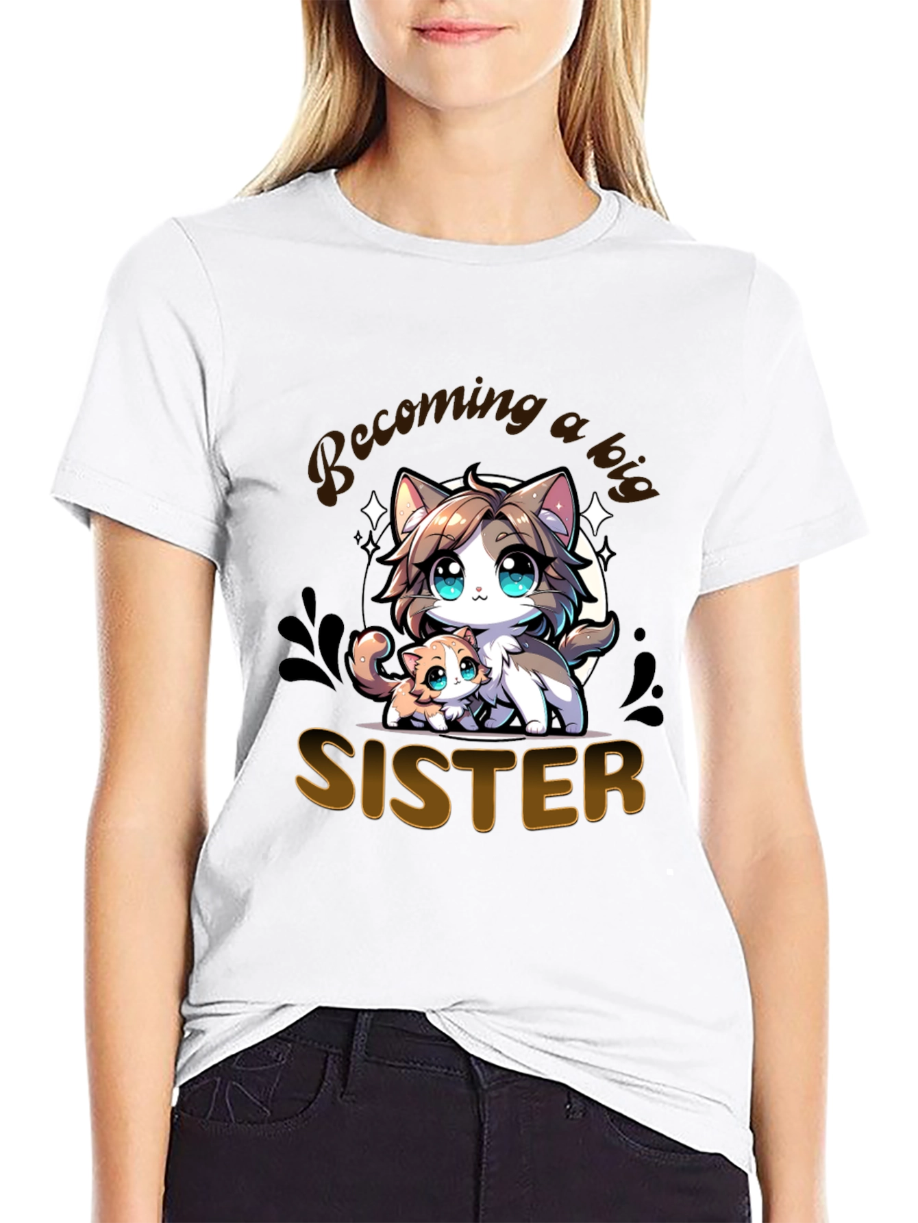 Becoming a Big Sister T-Shirt - Cute Kitten Design