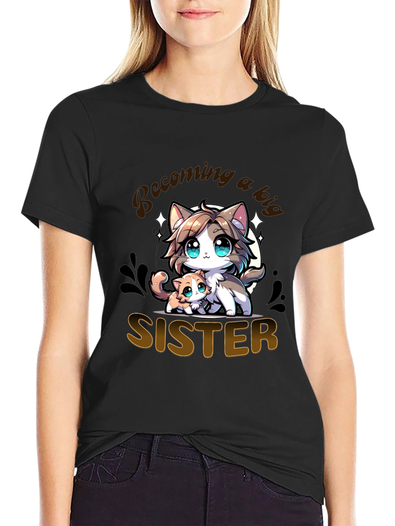 Becoming a Big Sister T-Shirt - Cute Kitten Design