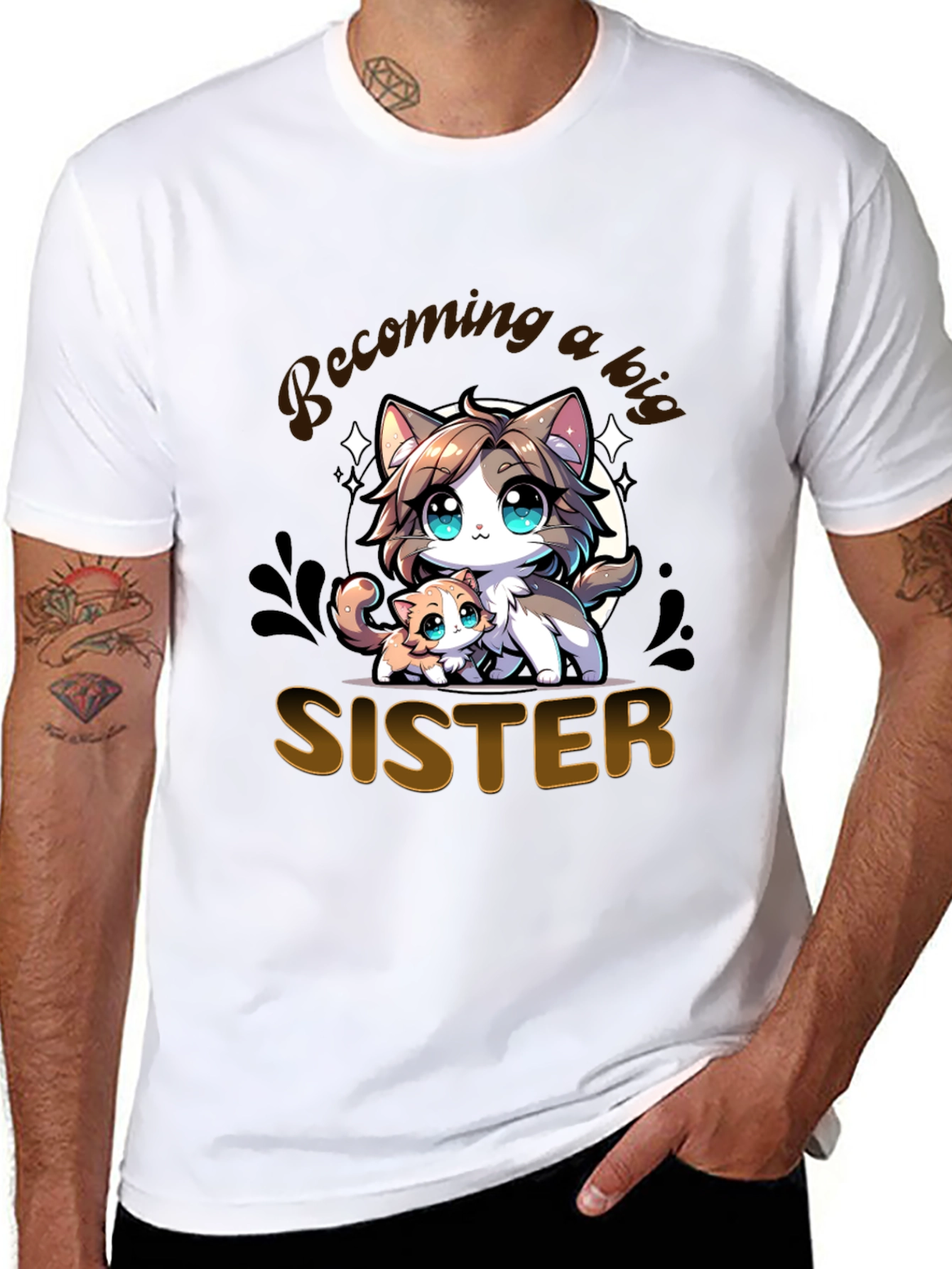 Becoming a Big Sister T-Shirt - Cute Kitten Design