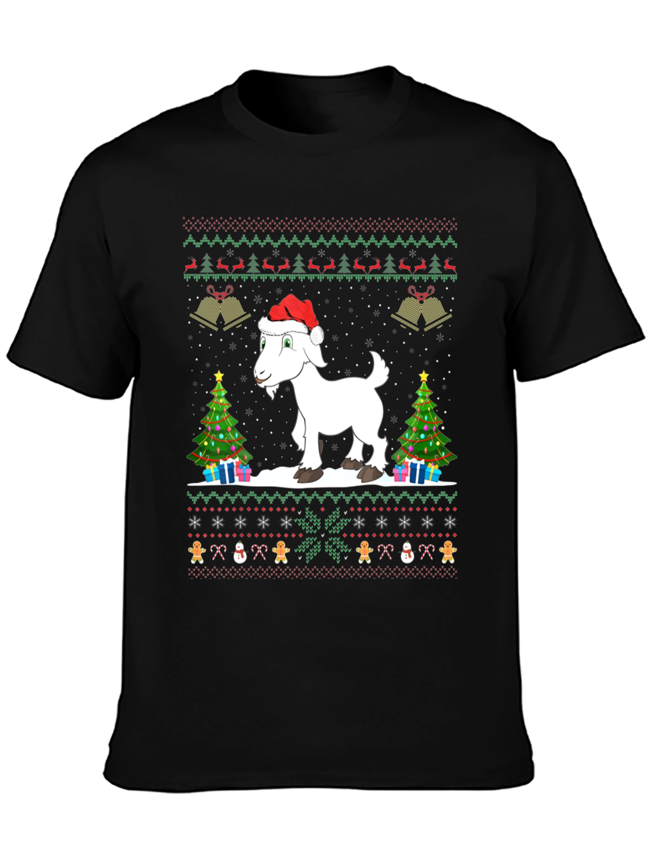 Festive Goat Christmas Ugly Sweater T-Shirt