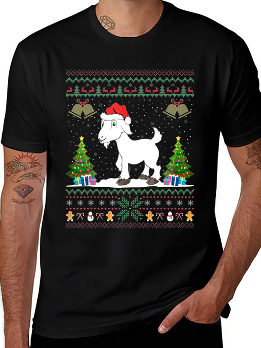 Festive Goat Christmas Ugly Sweater T-Shirt