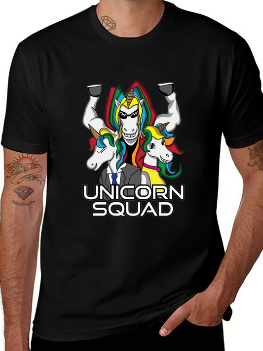 Unicorn Squad Graphic T-Shirt - Black Crew Neck Tee